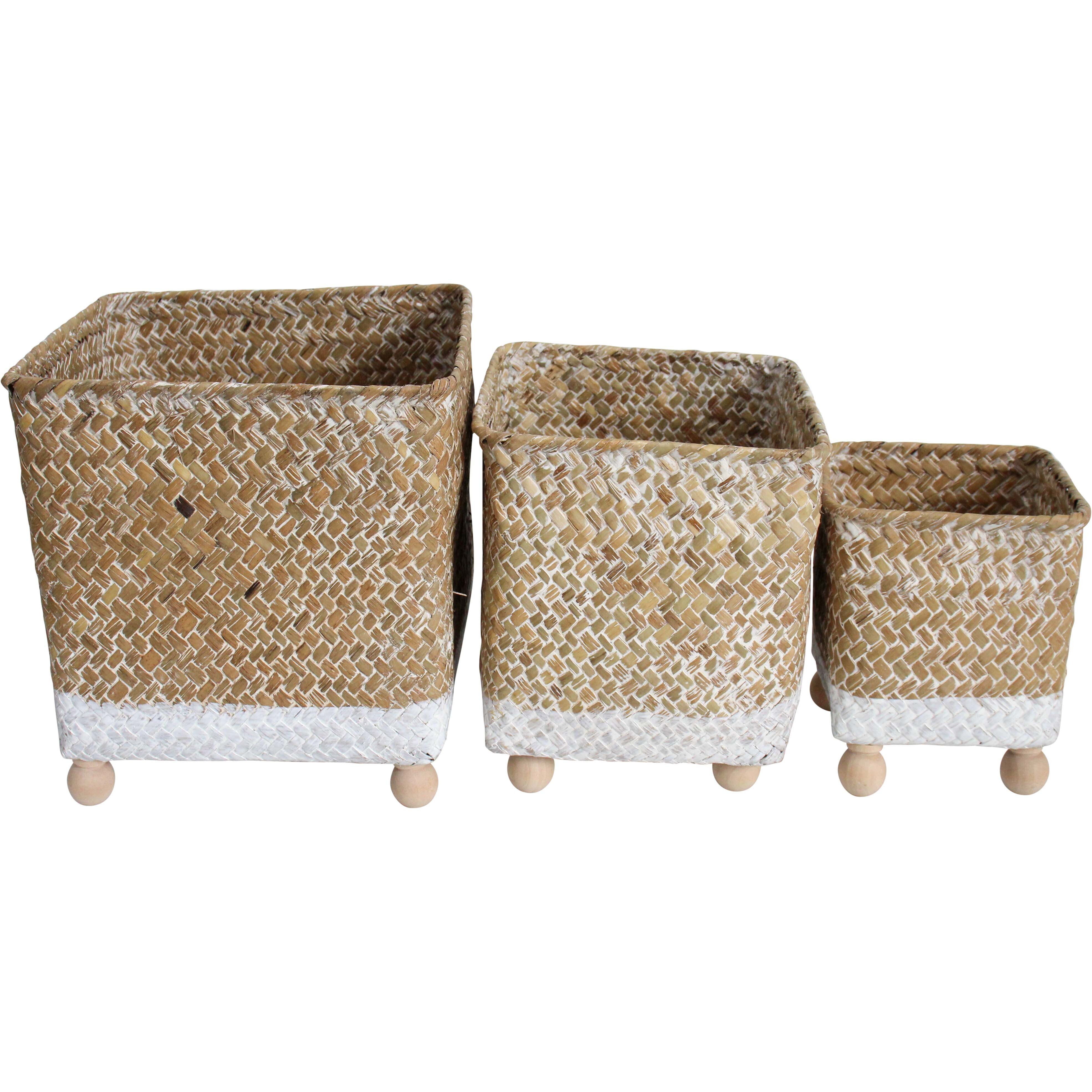 Woven Foot Tub S/3 Sq