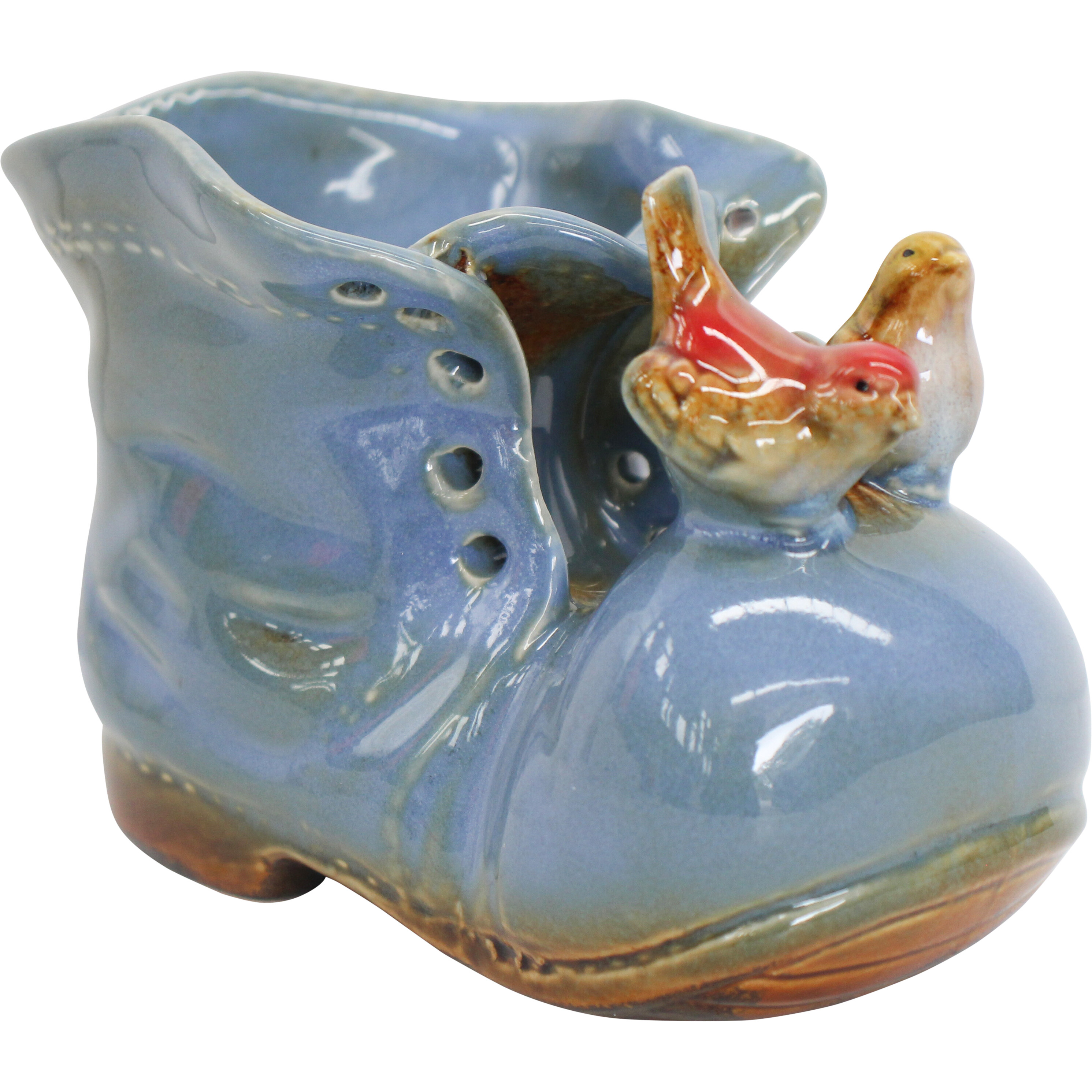 Planter Shoe W/ Birds Blue