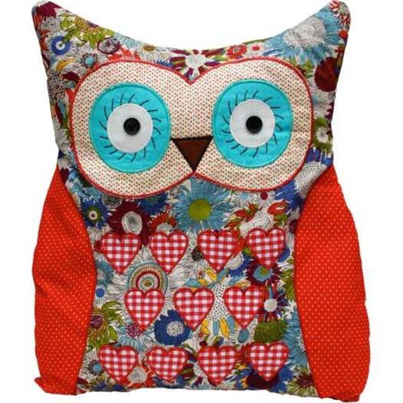 Cushion Owl Check Hearts