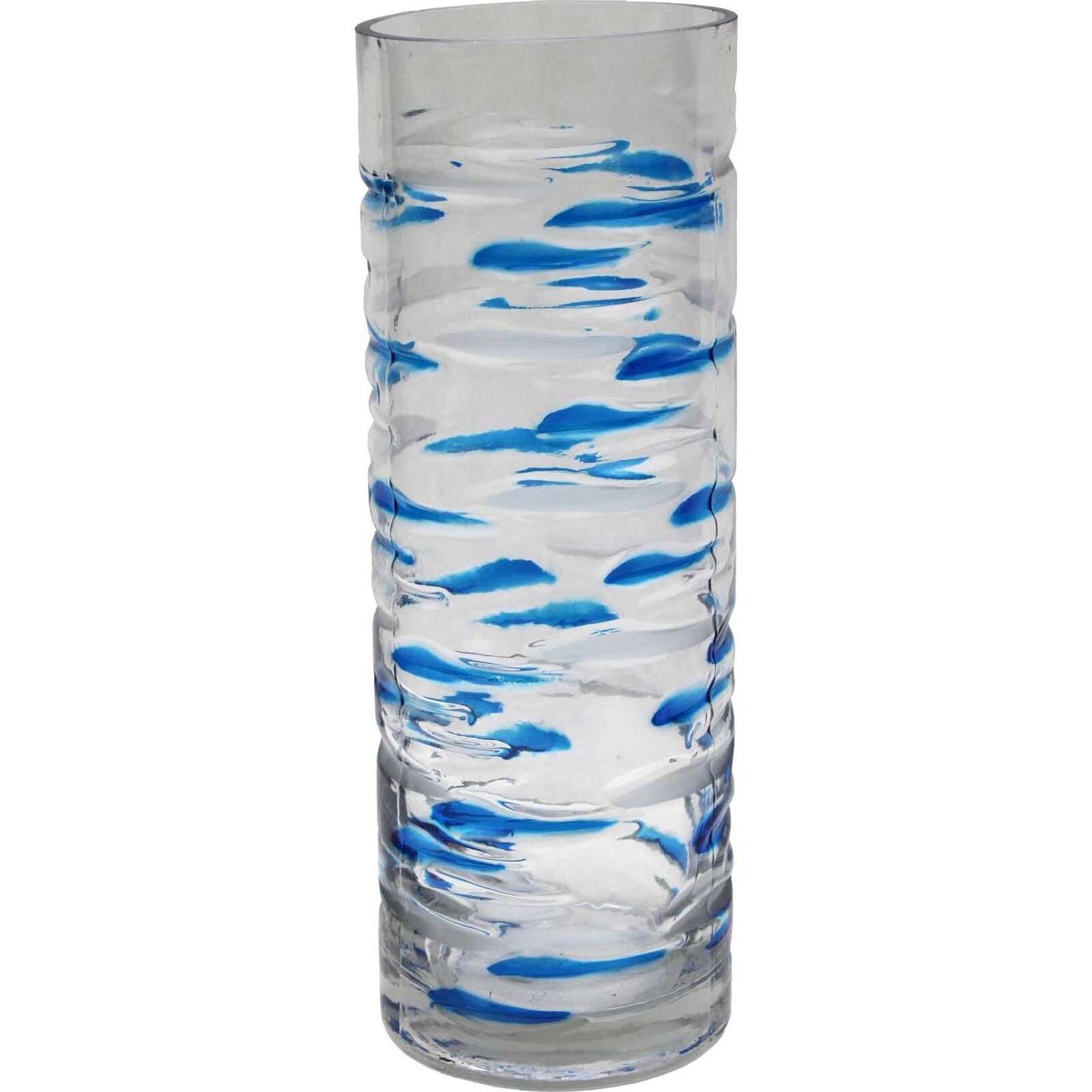 Glass Vase - Blue Streak