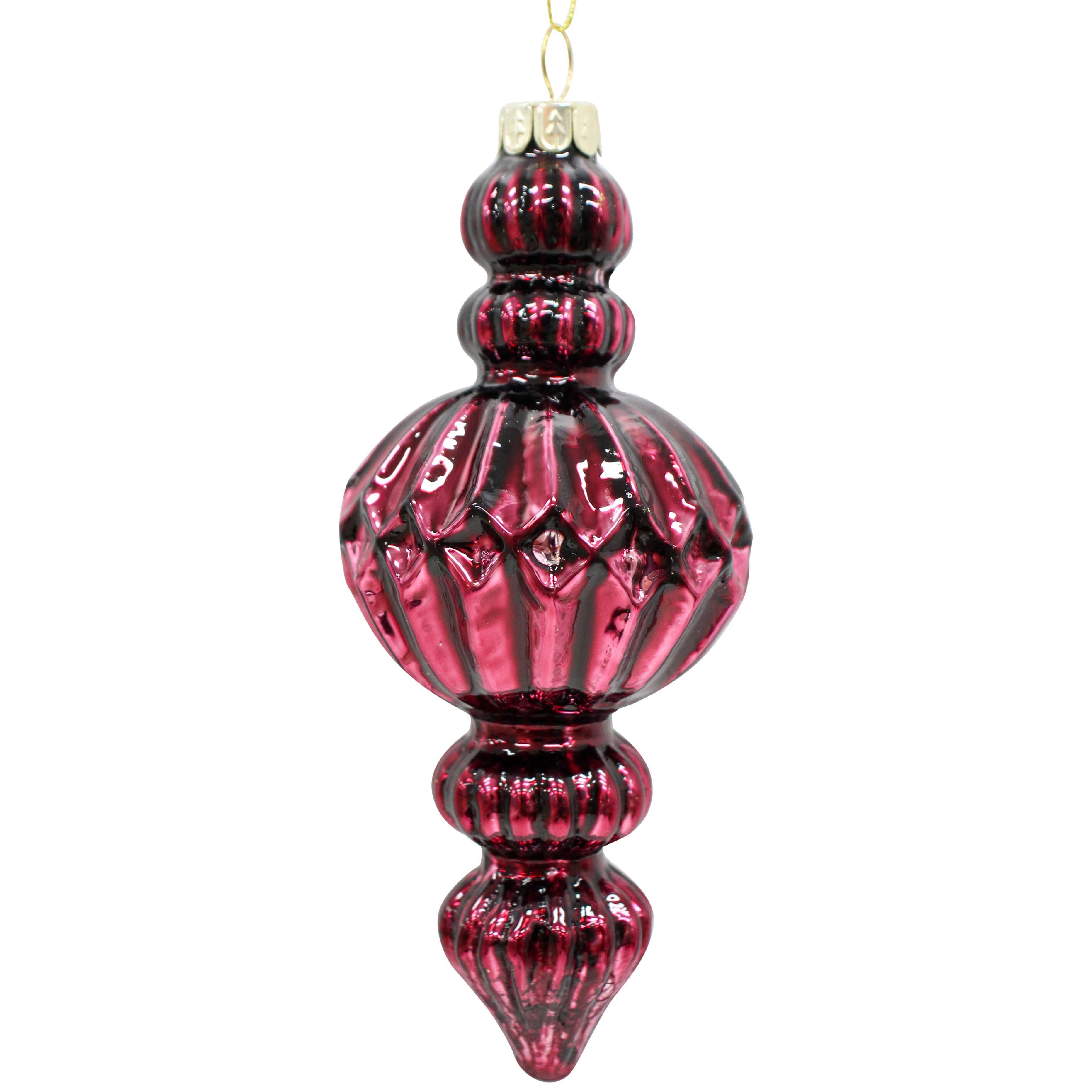 Glass Drop Finial Burgundy