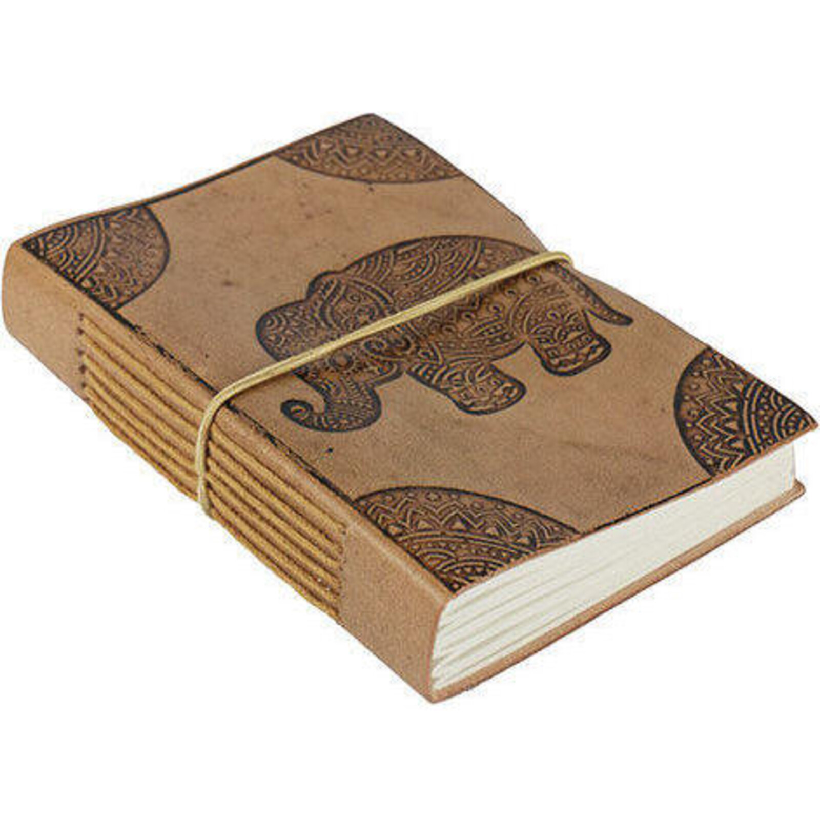 Leather Notebook Elephant Button