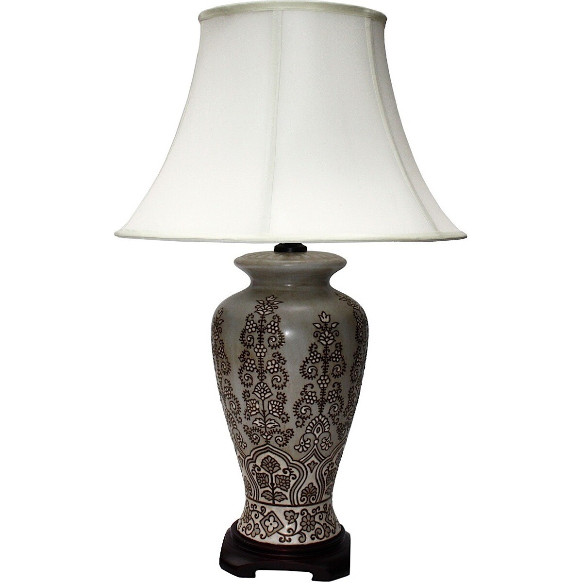 Table Lamp - Grey Decal Tall