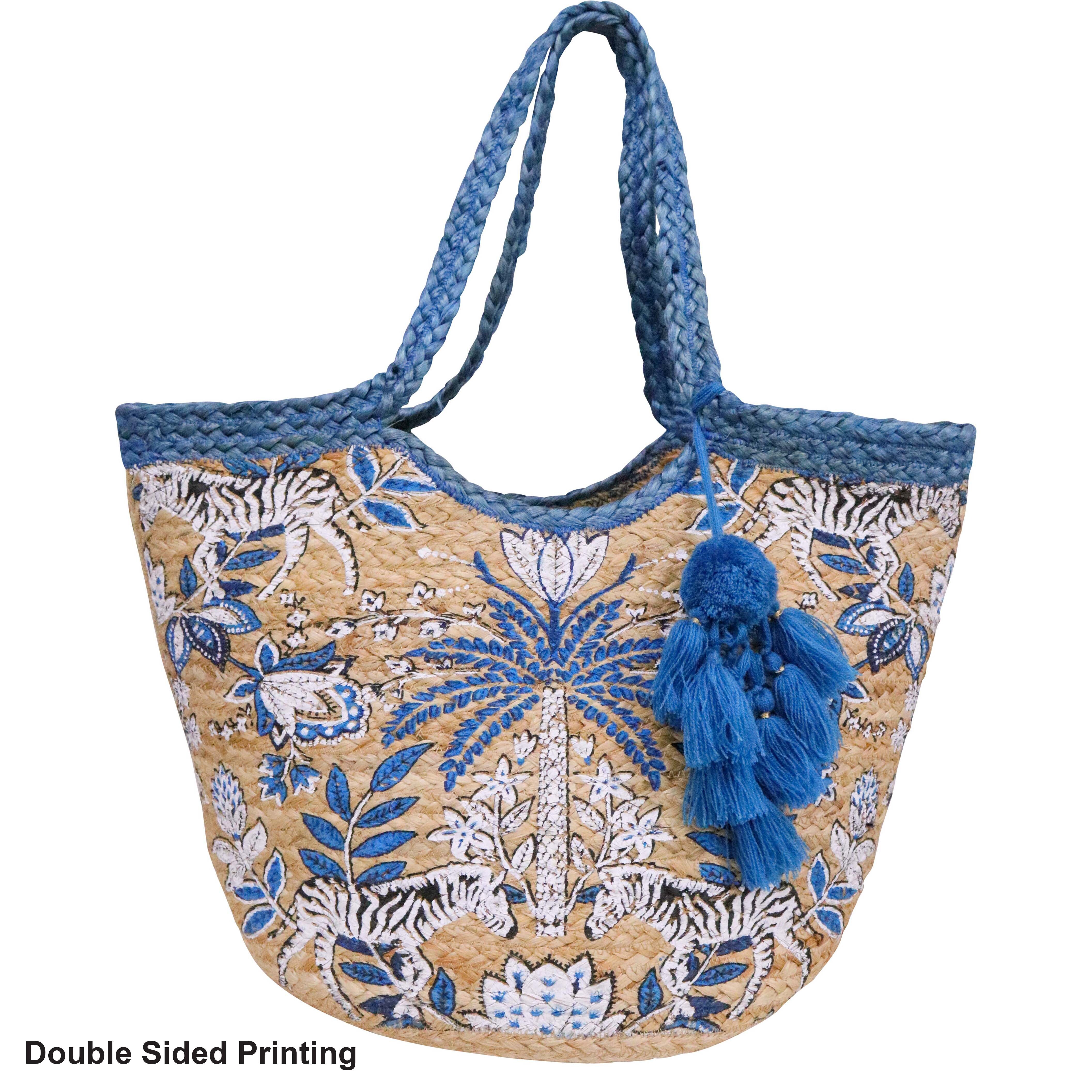 Jute Bag Zebra Palm