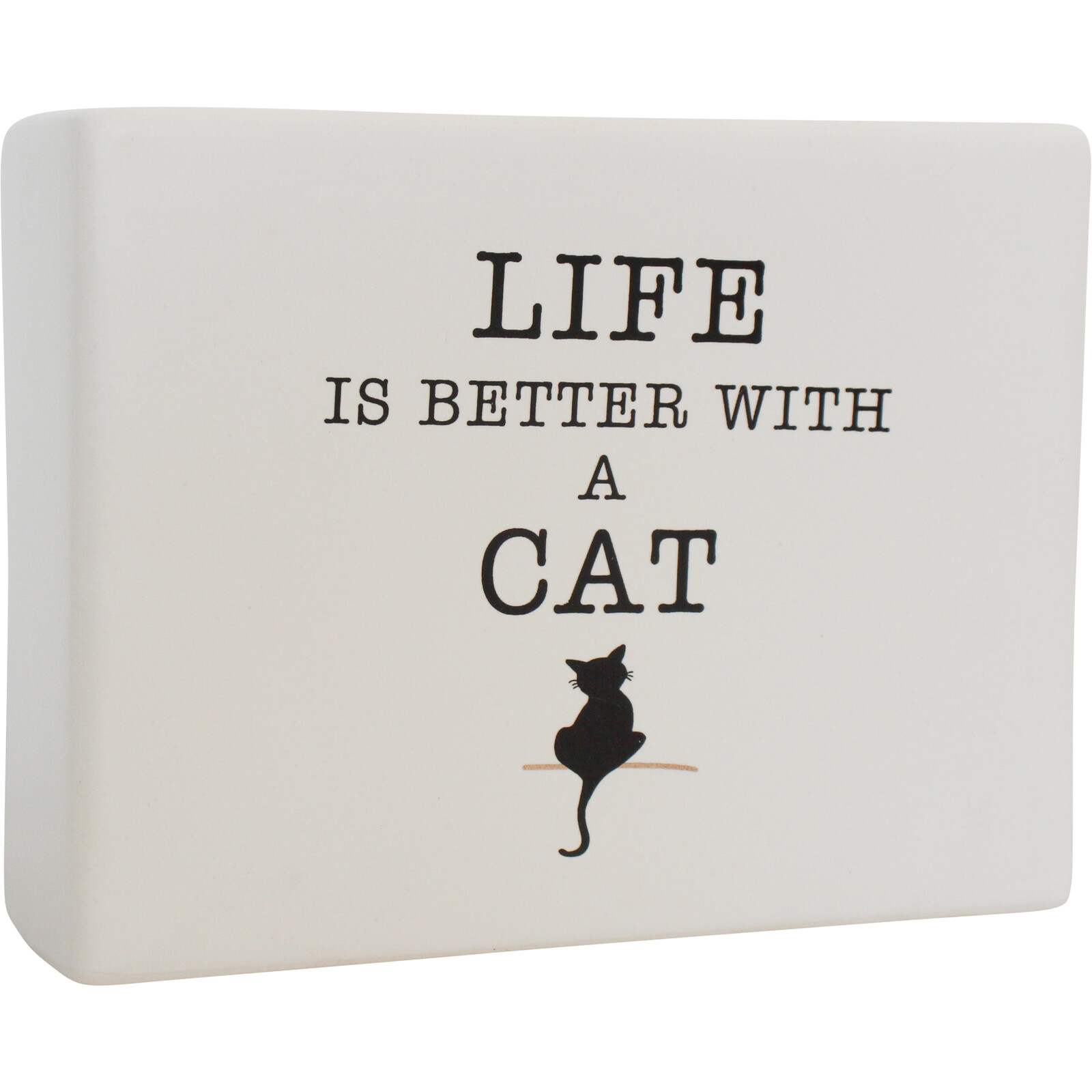 Ceramic Sign Life Cat