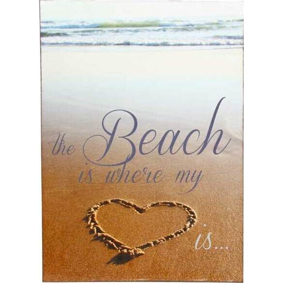 Tin Sign Beach Heart