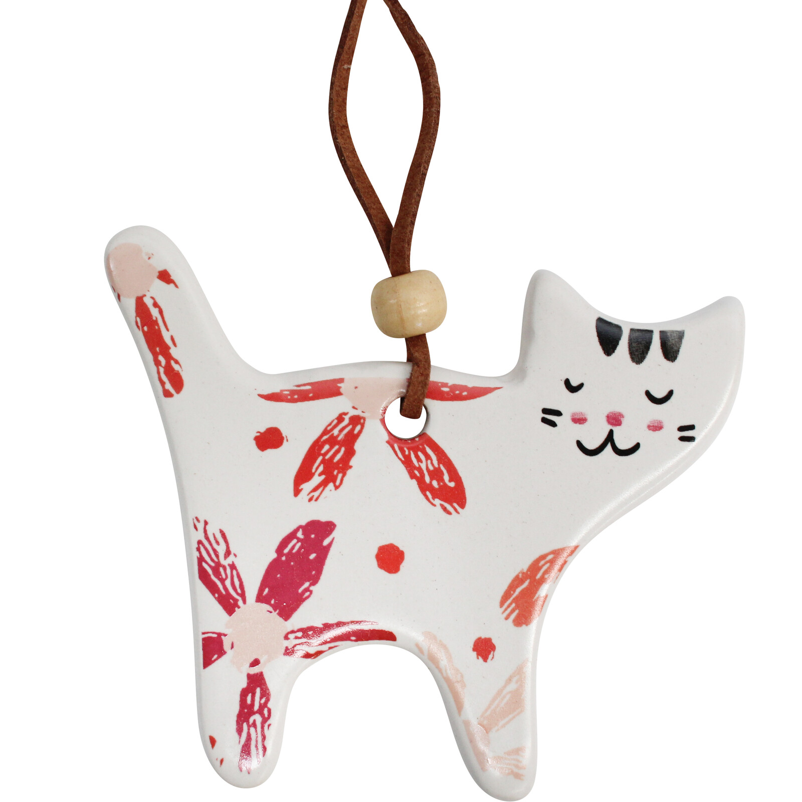 Cat Gift Tag Pink Floral