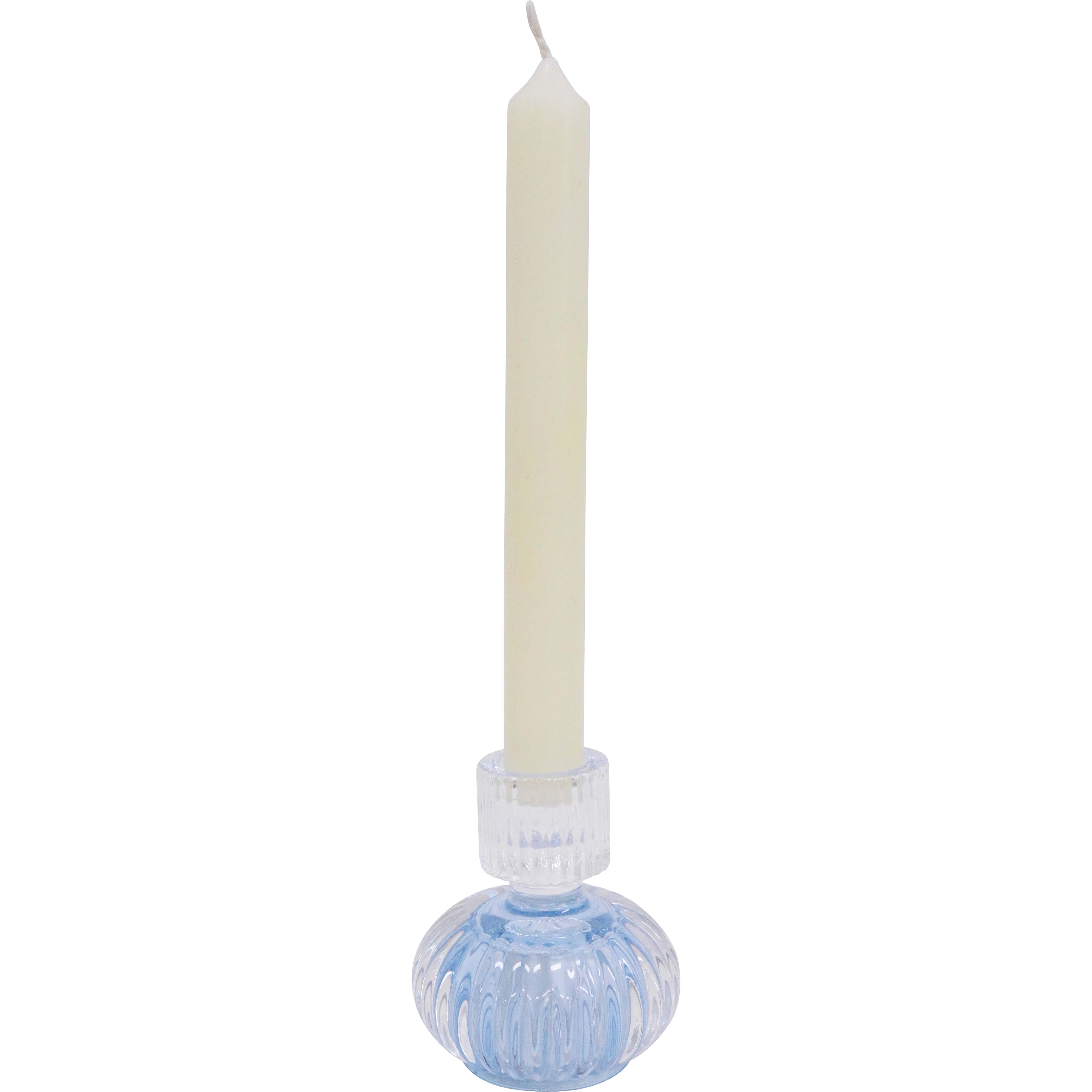 Double Sided Stackable Candle Holder Blue/Clear