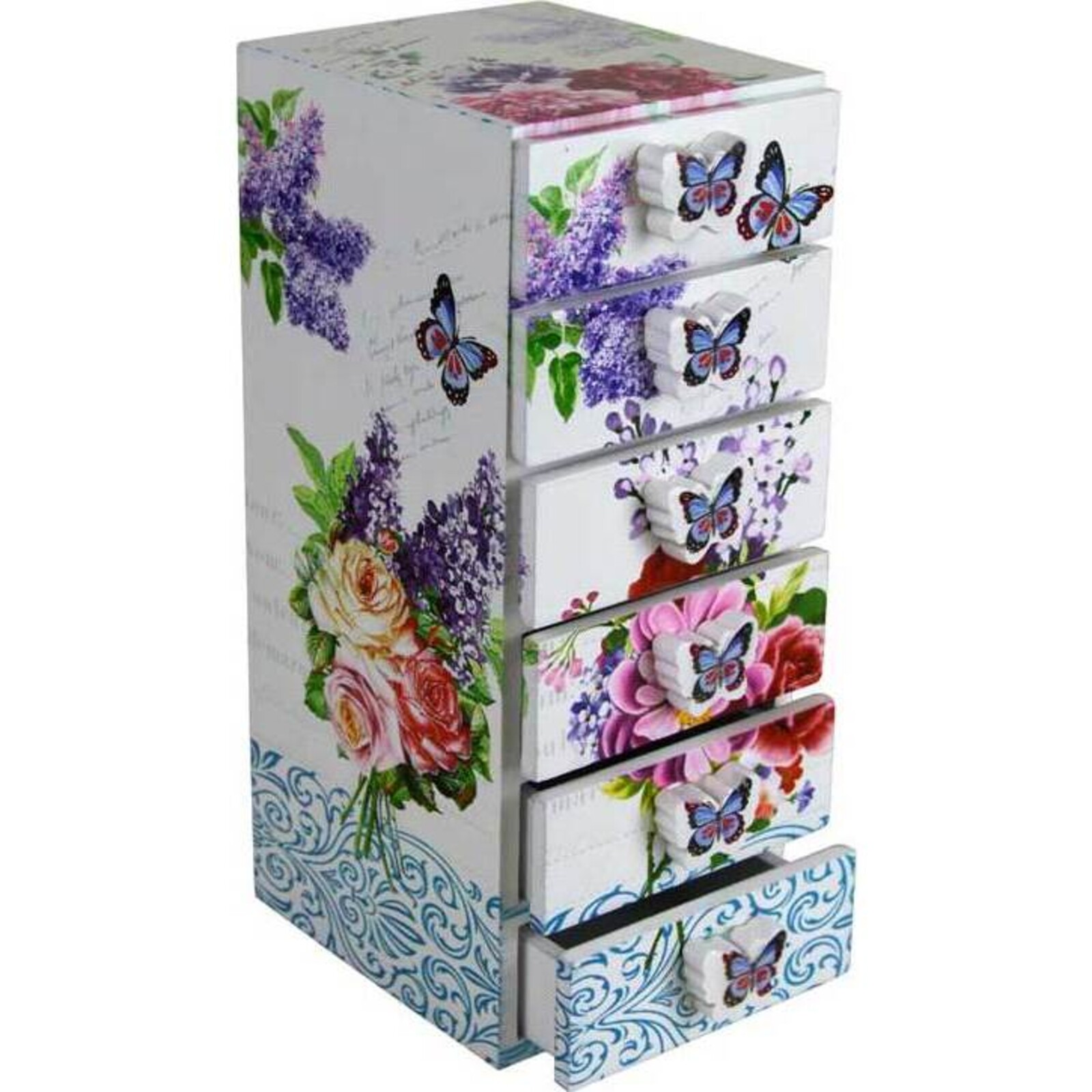Jewellery Drawers Floral Butterfly 6