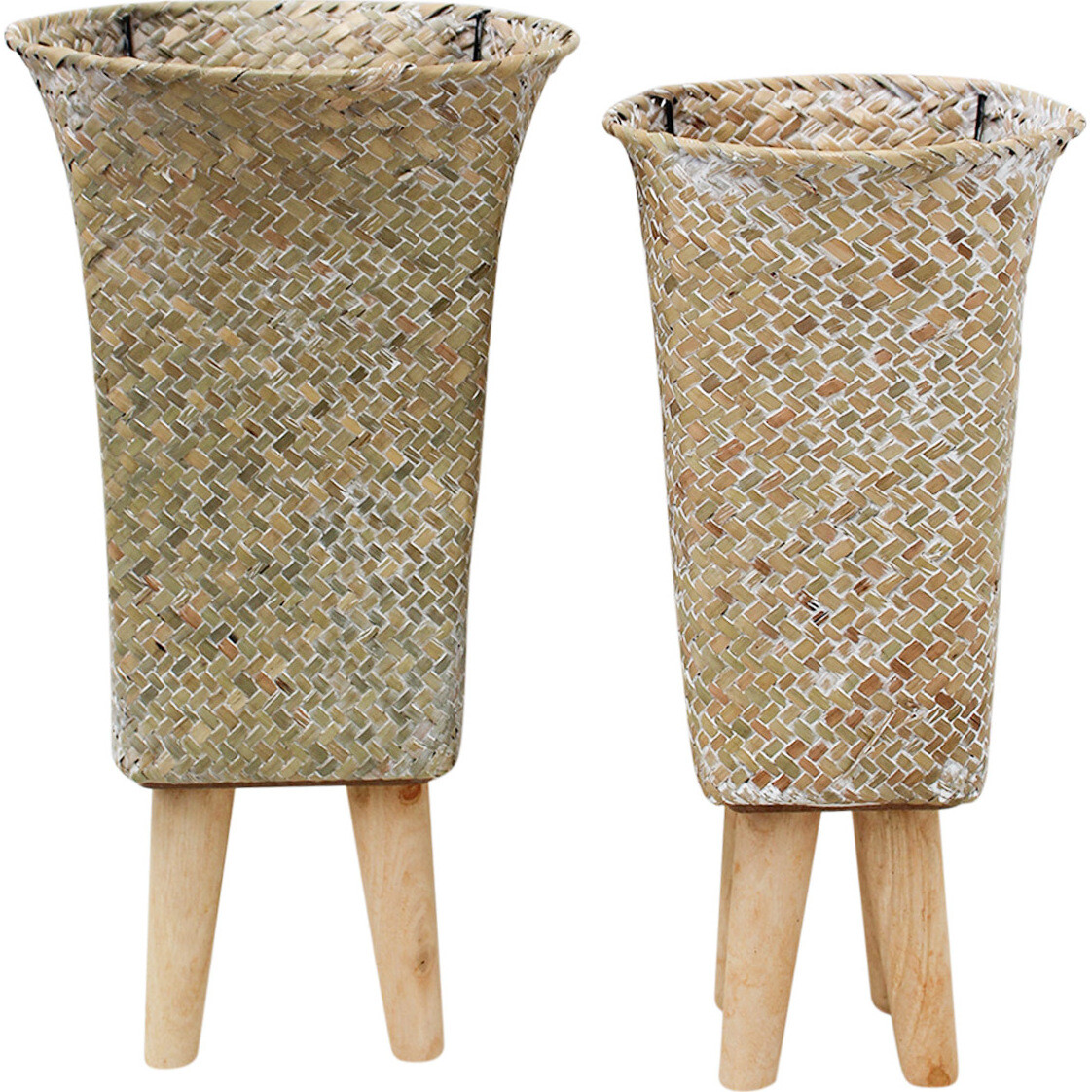 Woven Long Planter Wash S/2