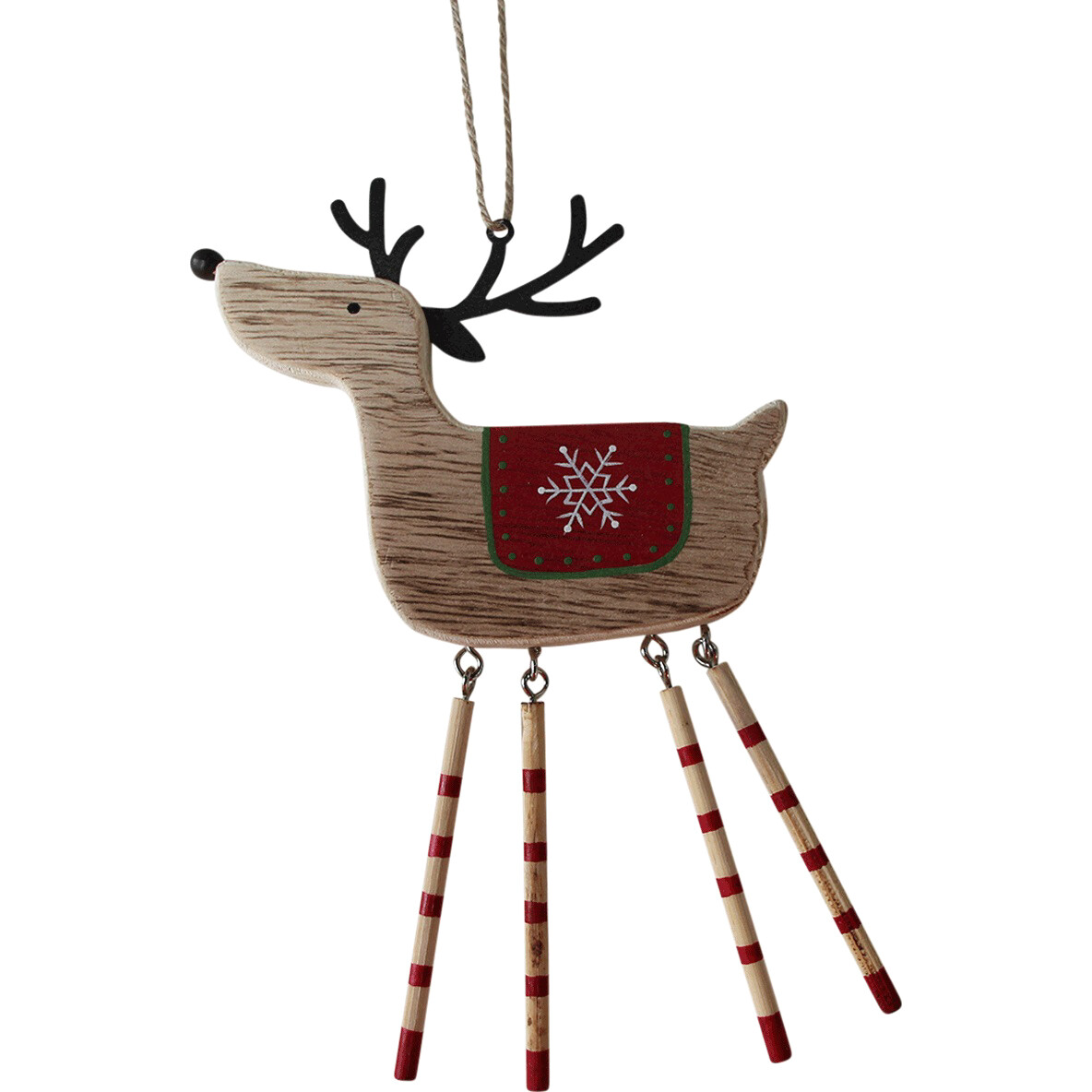 Hanging Reindeer Red Stripes