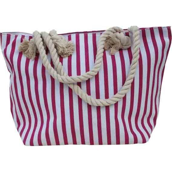 Canvas Bag -  Stripe Pink