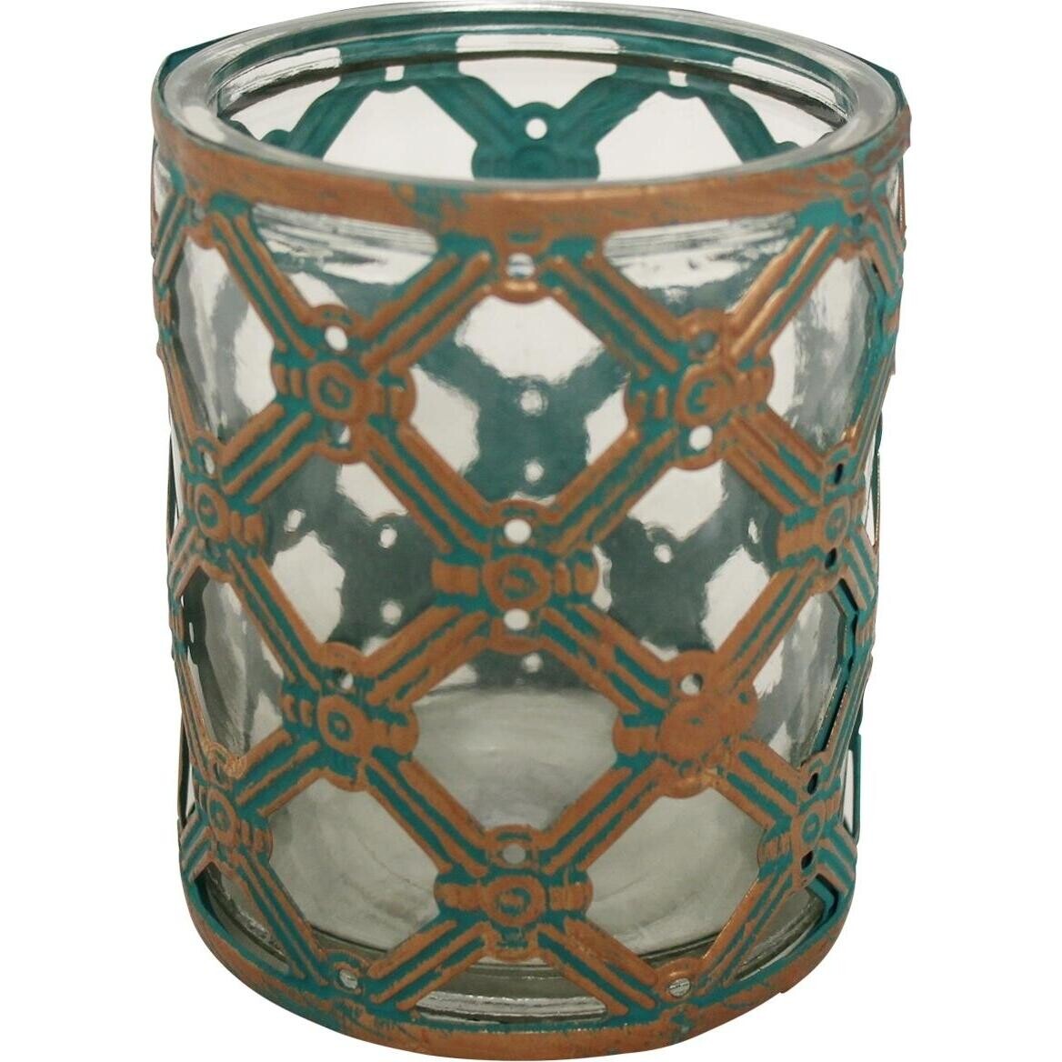 Candle Holder Teal Med