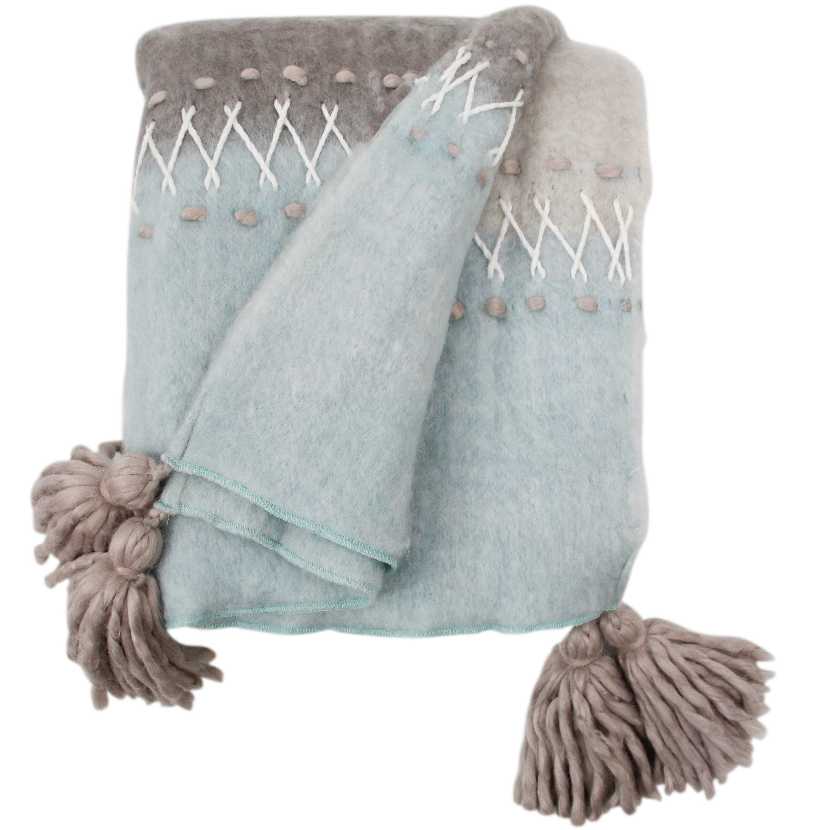 Throw Heavenly Blue / Bell Tassels