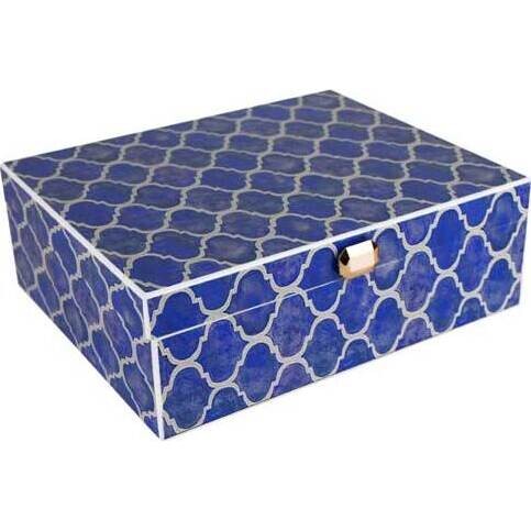 Box Quatrefoil Blue