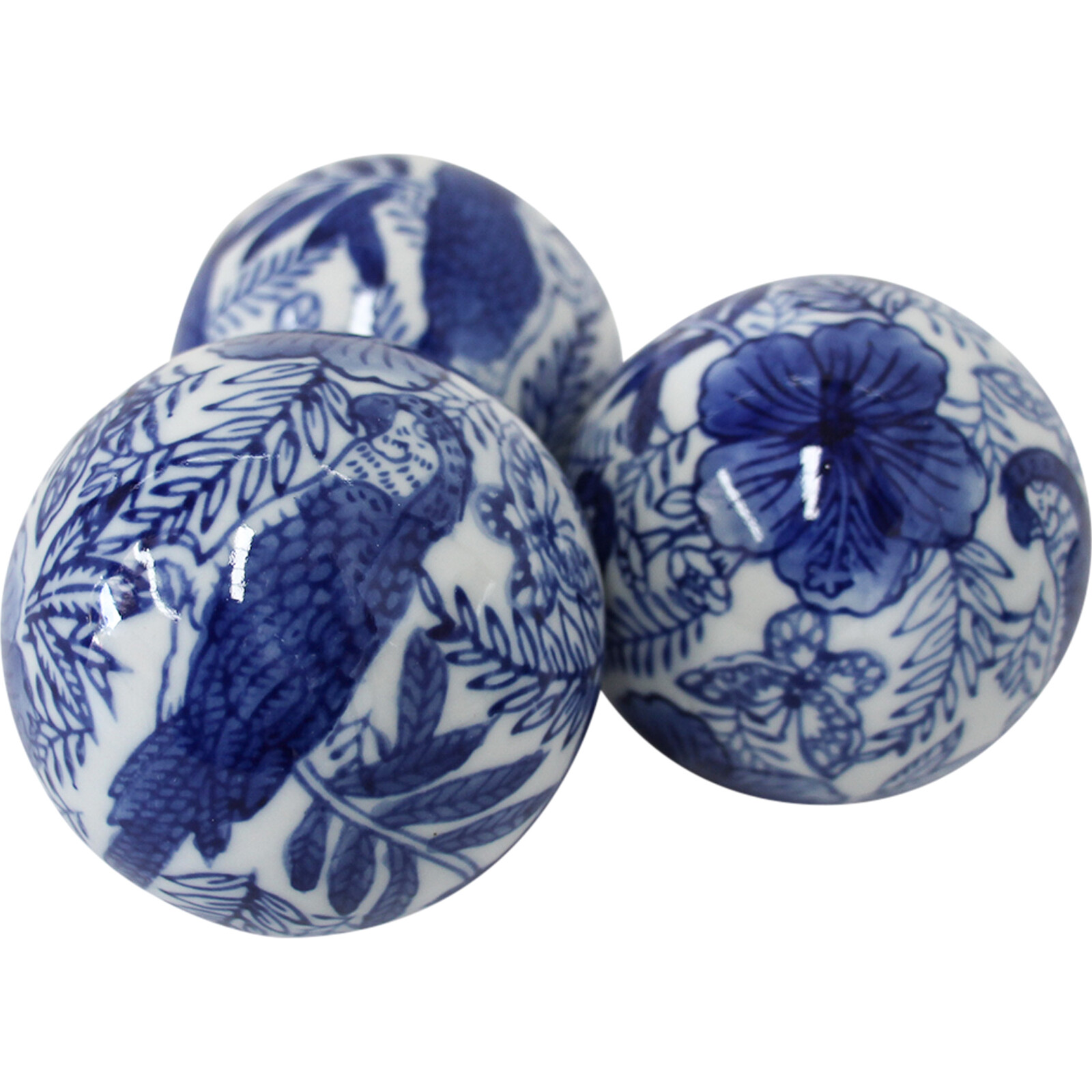 Porcelain Parrot Balls S/3