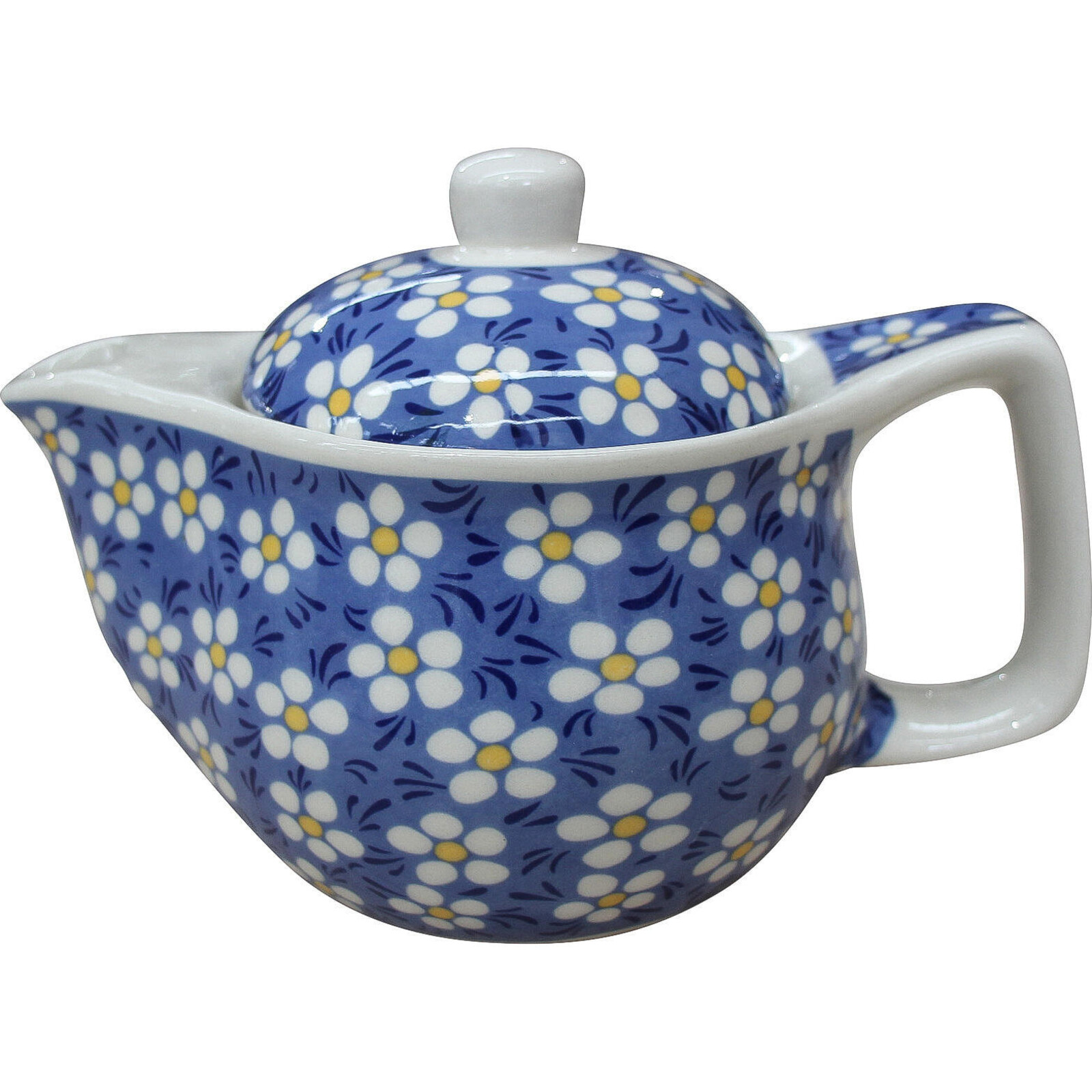 Teapot Curve Blue Daisy