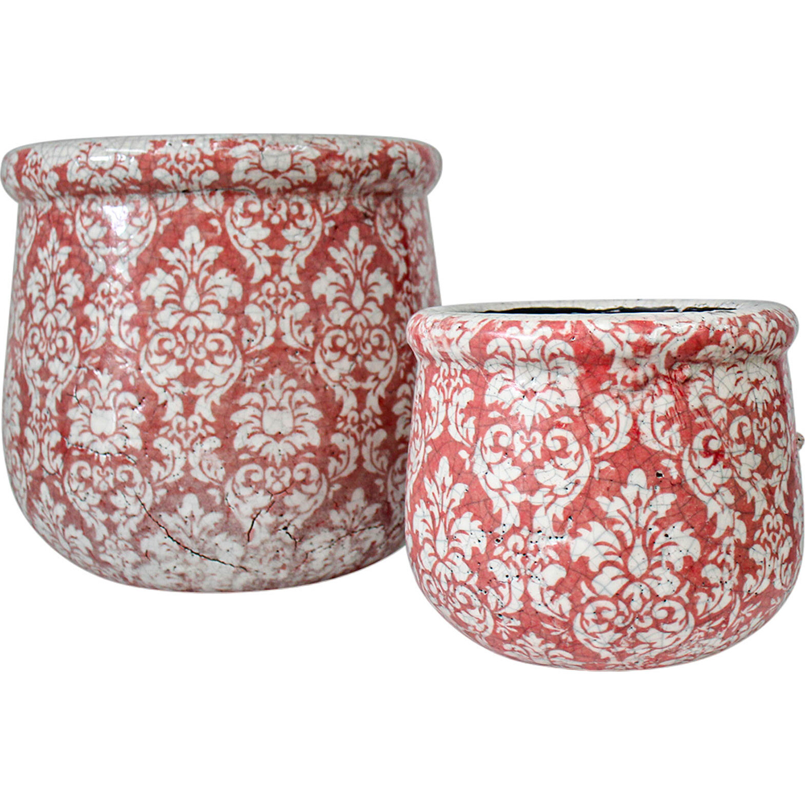 Pot Ribb S/2 Baroque Coral