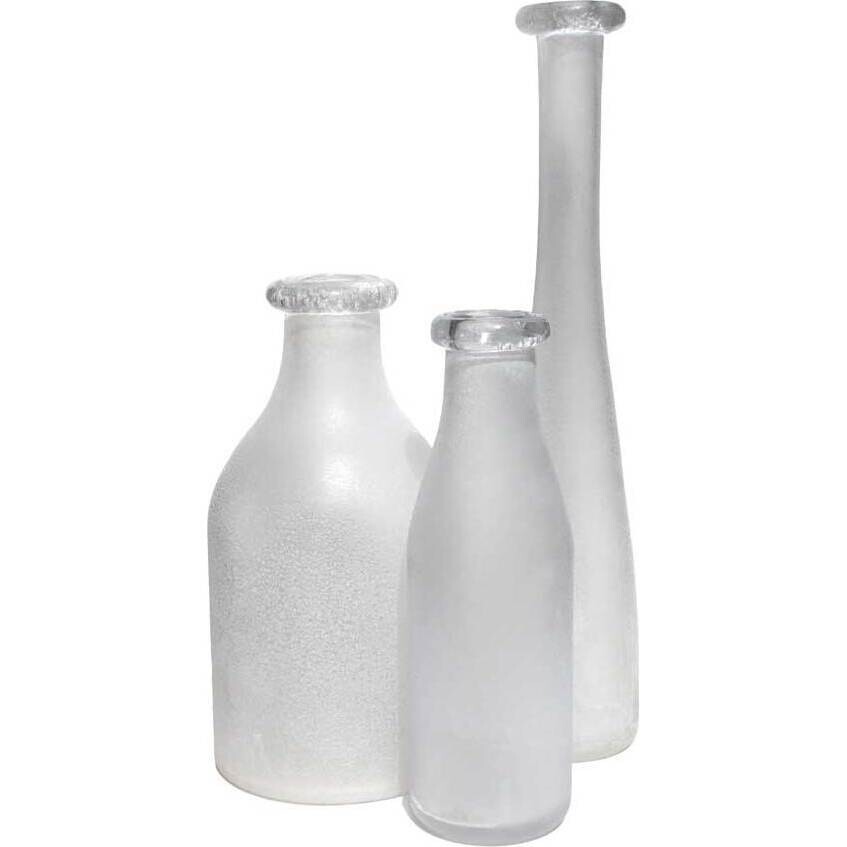 Handblown Bottle Snow Tall