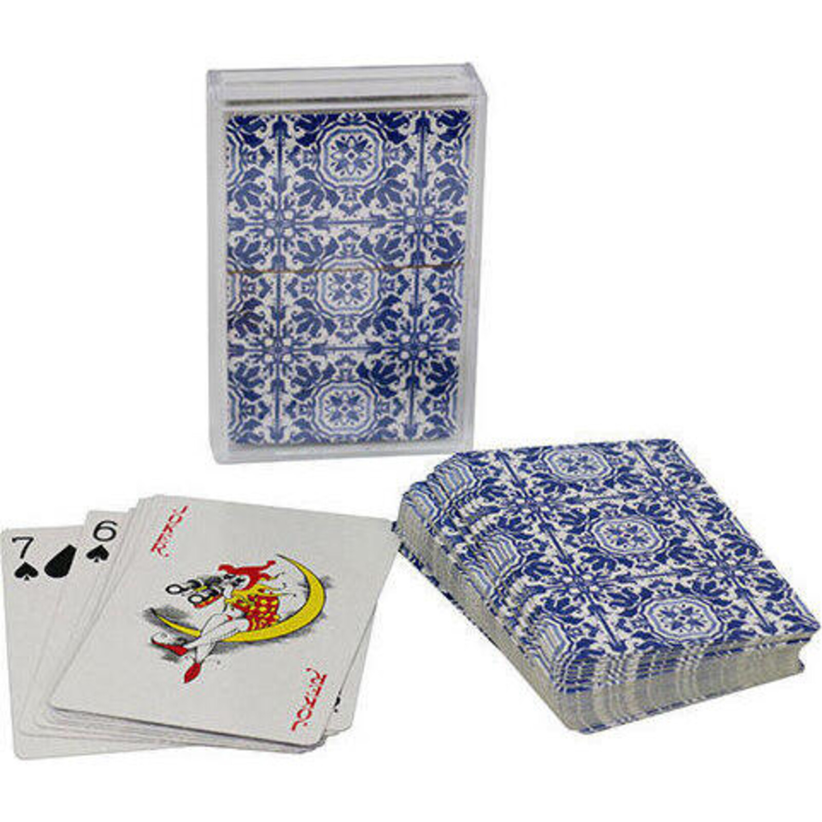  Playing Cards Moroccan Blue Tiles
