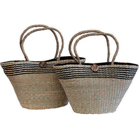 Market Bag Black Stripe Set/2