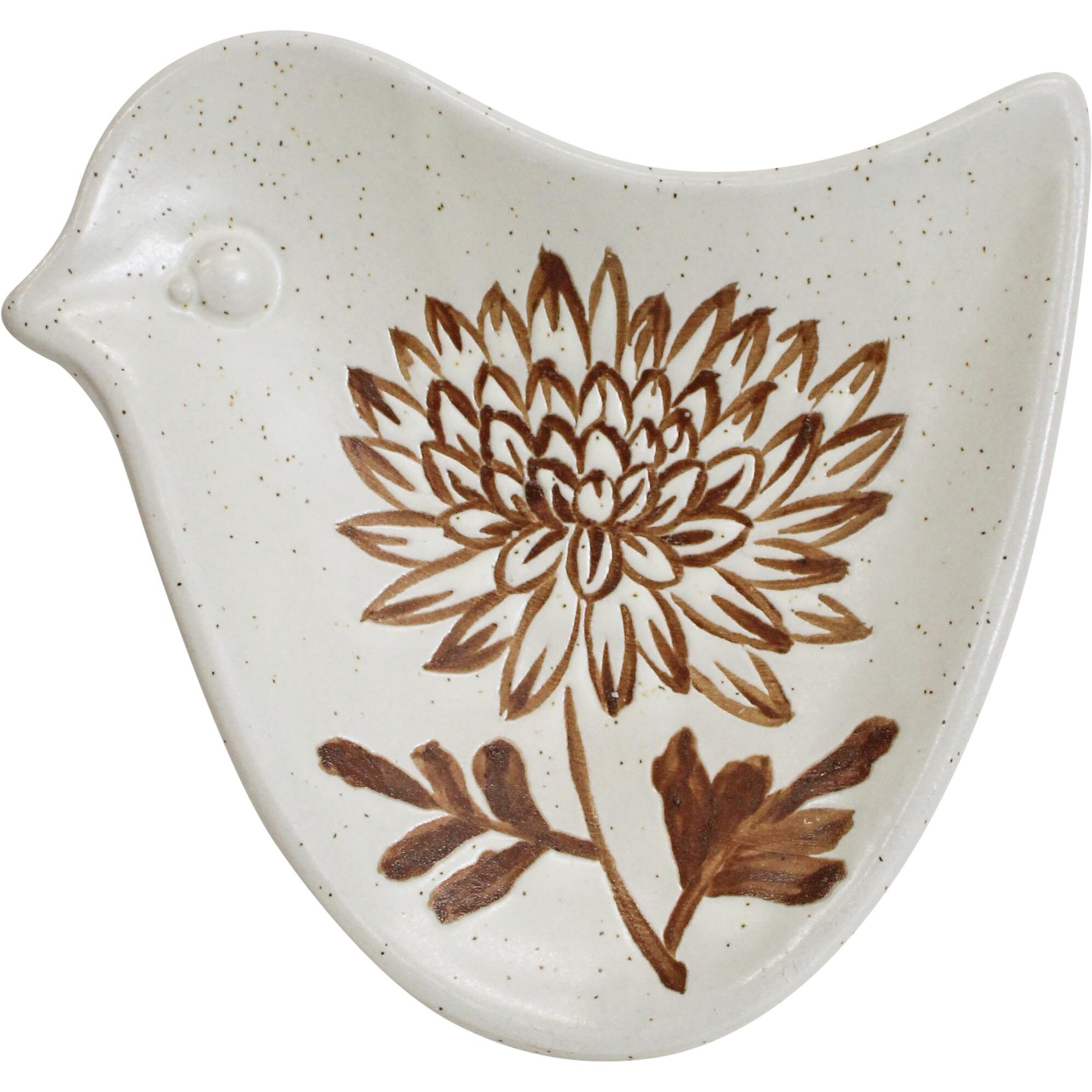 Folk Bird Dish Bloom Natural