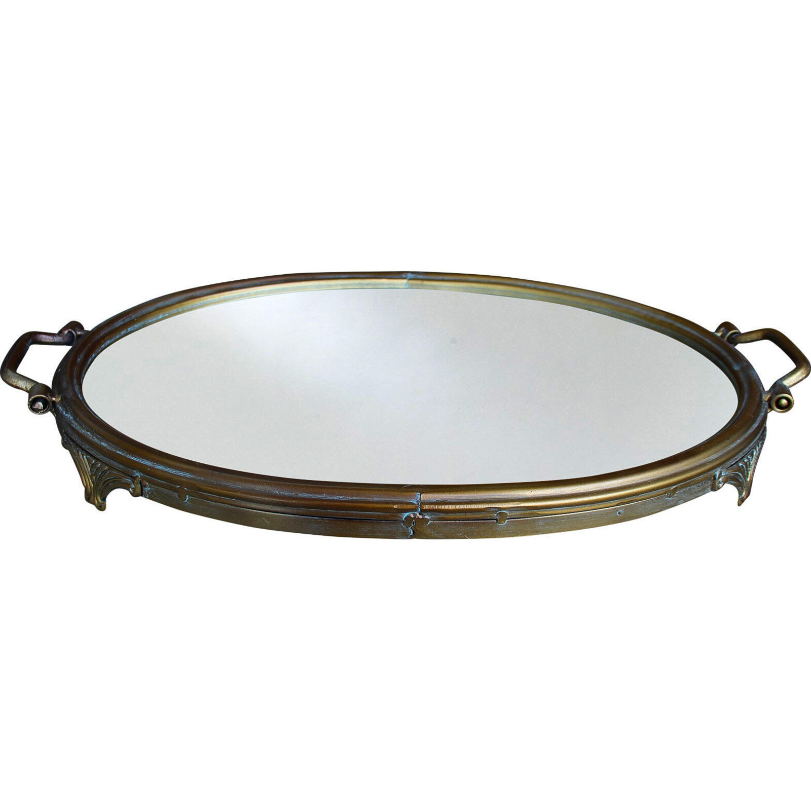 Tray Oval Antique Brass 
