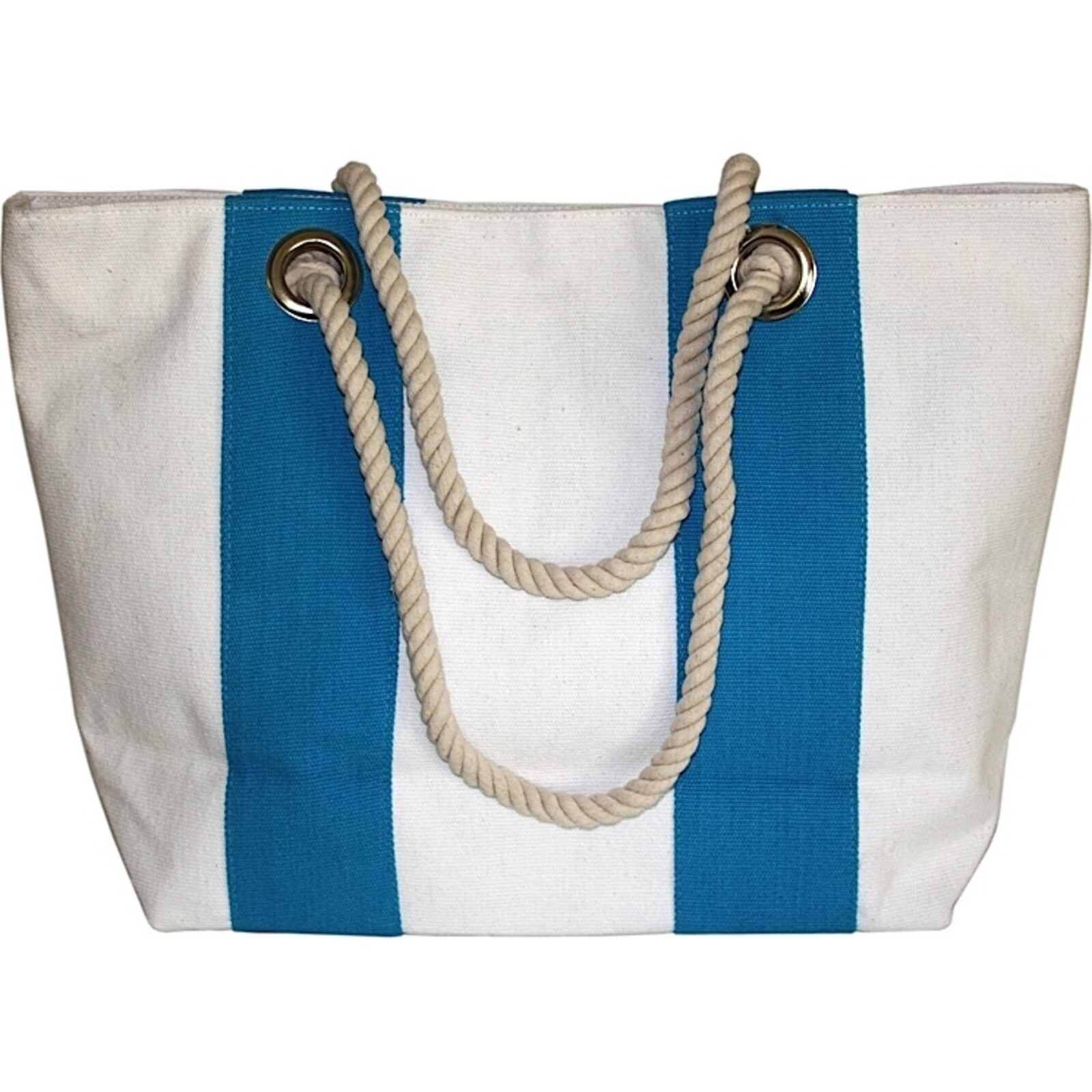 Beach Bag - Doby Stripe Large - Turquoise
