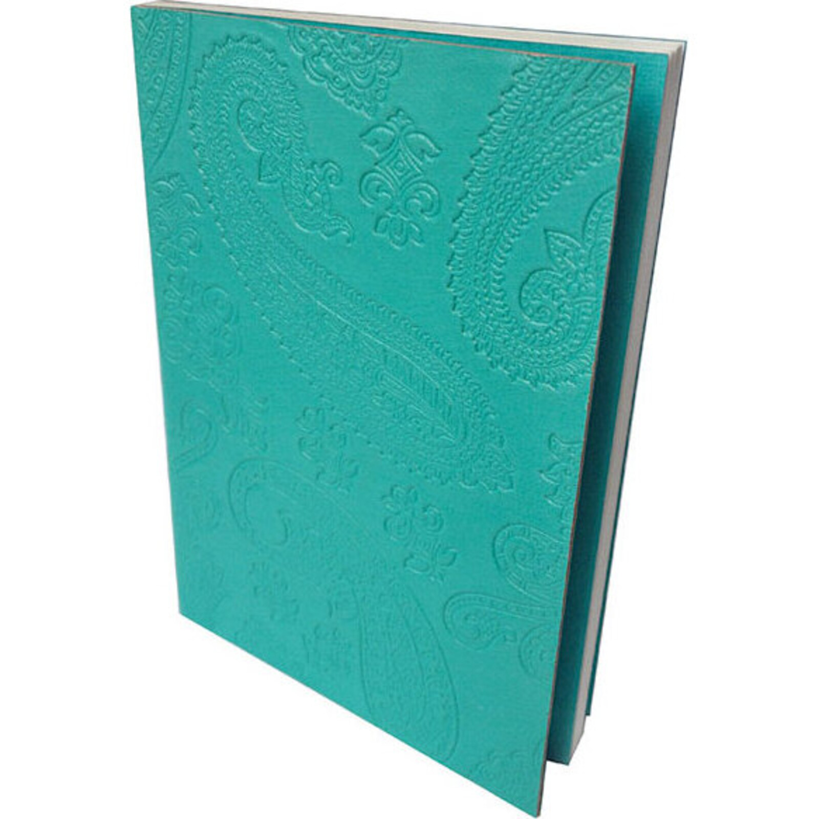 Teal Leather Notebook Paisley