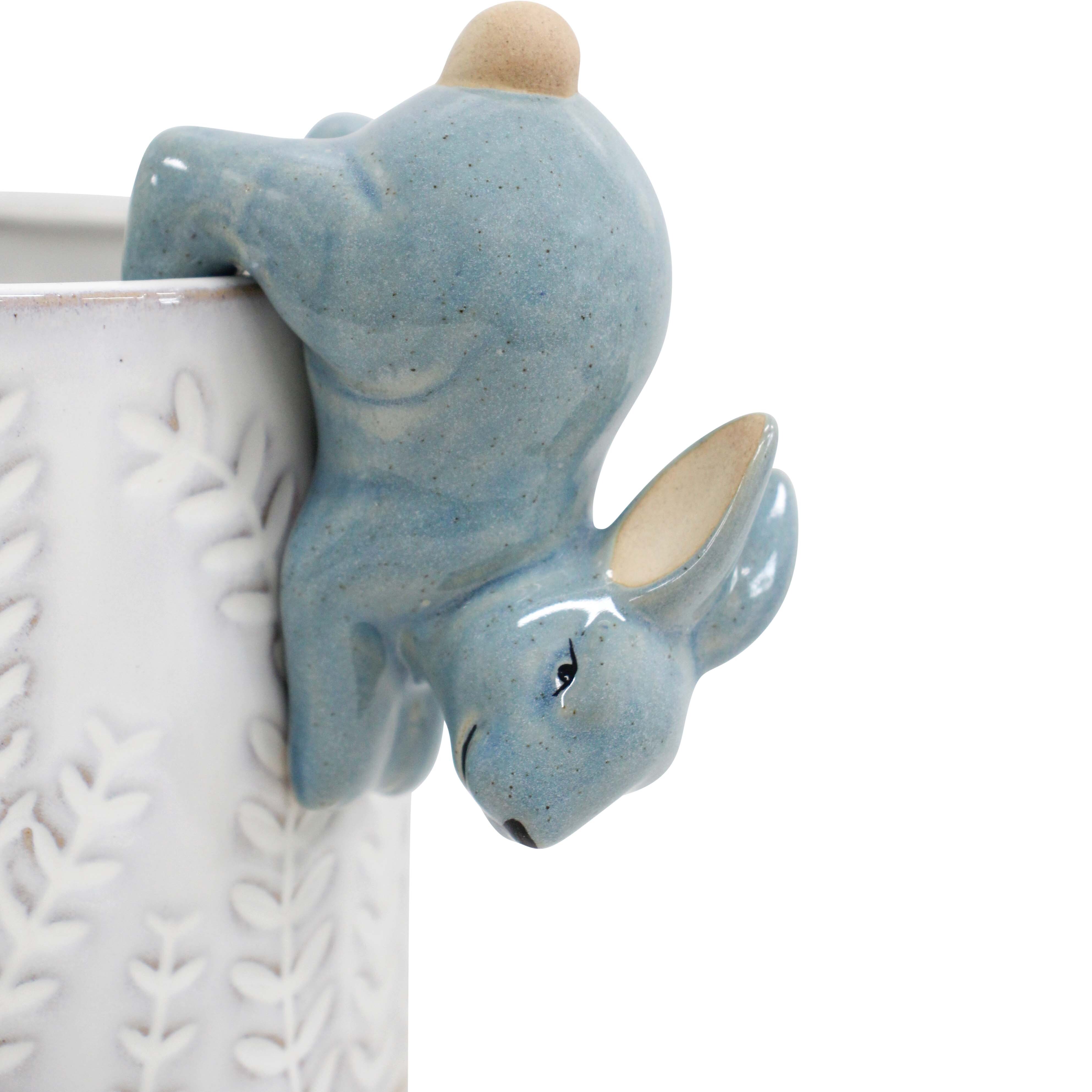 Pot Sitter Rabbit Blue