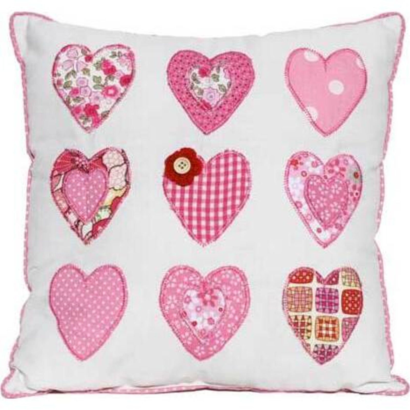 Cushion Button Flower Hearts