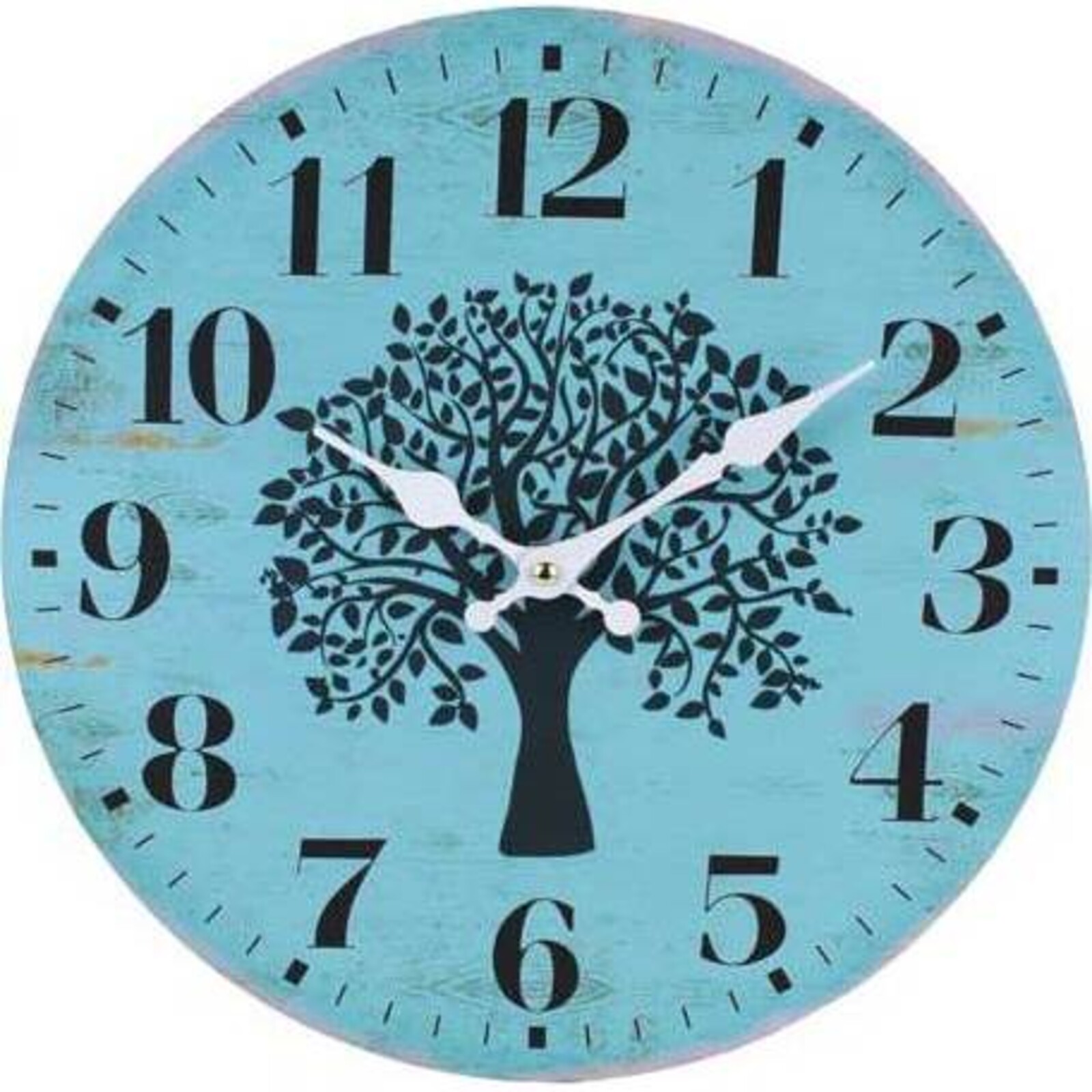 Clock Blue Board Tree 