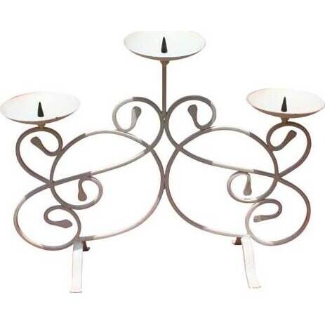 Candleholder - Barocco Triple Cream