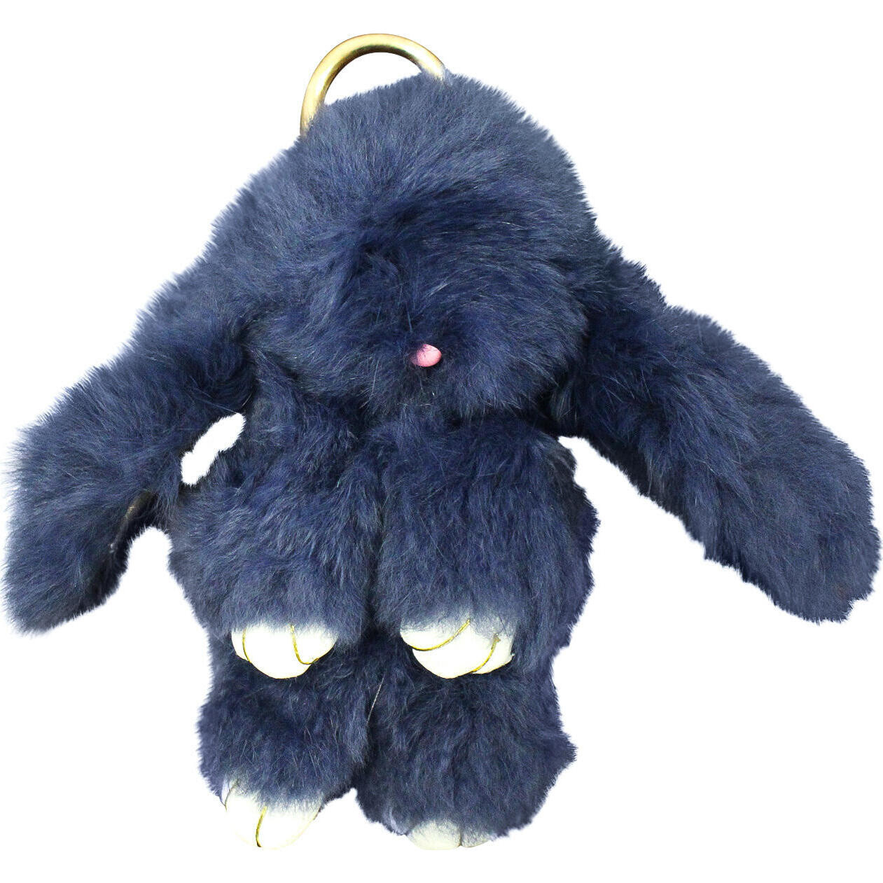 Fluffy Bunny Keyring Navy