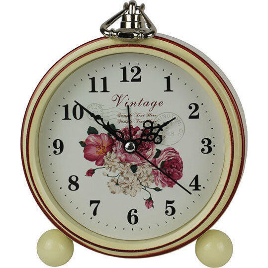 Standing Clock Cream Floral