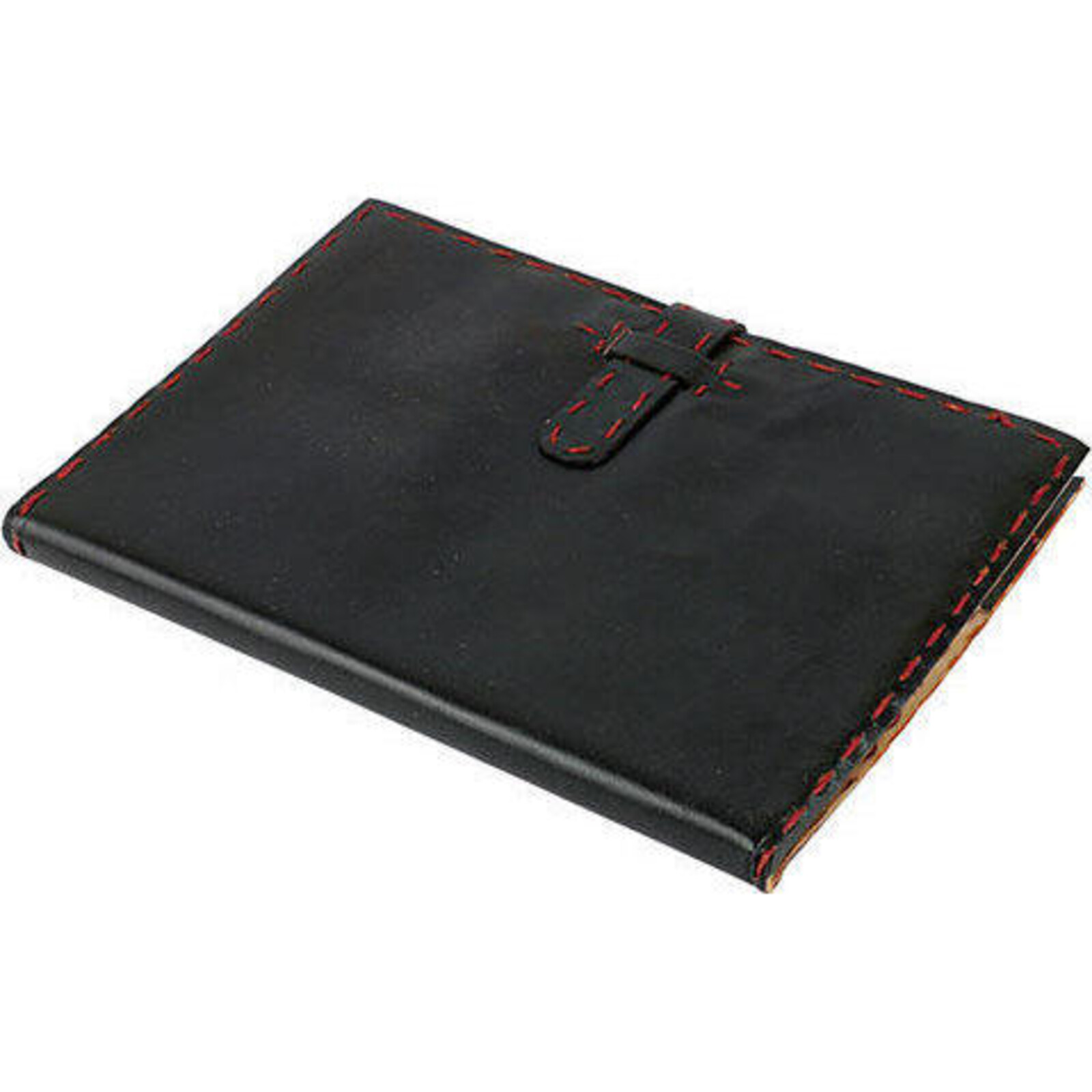 Leather Notebook Red Stitch Large