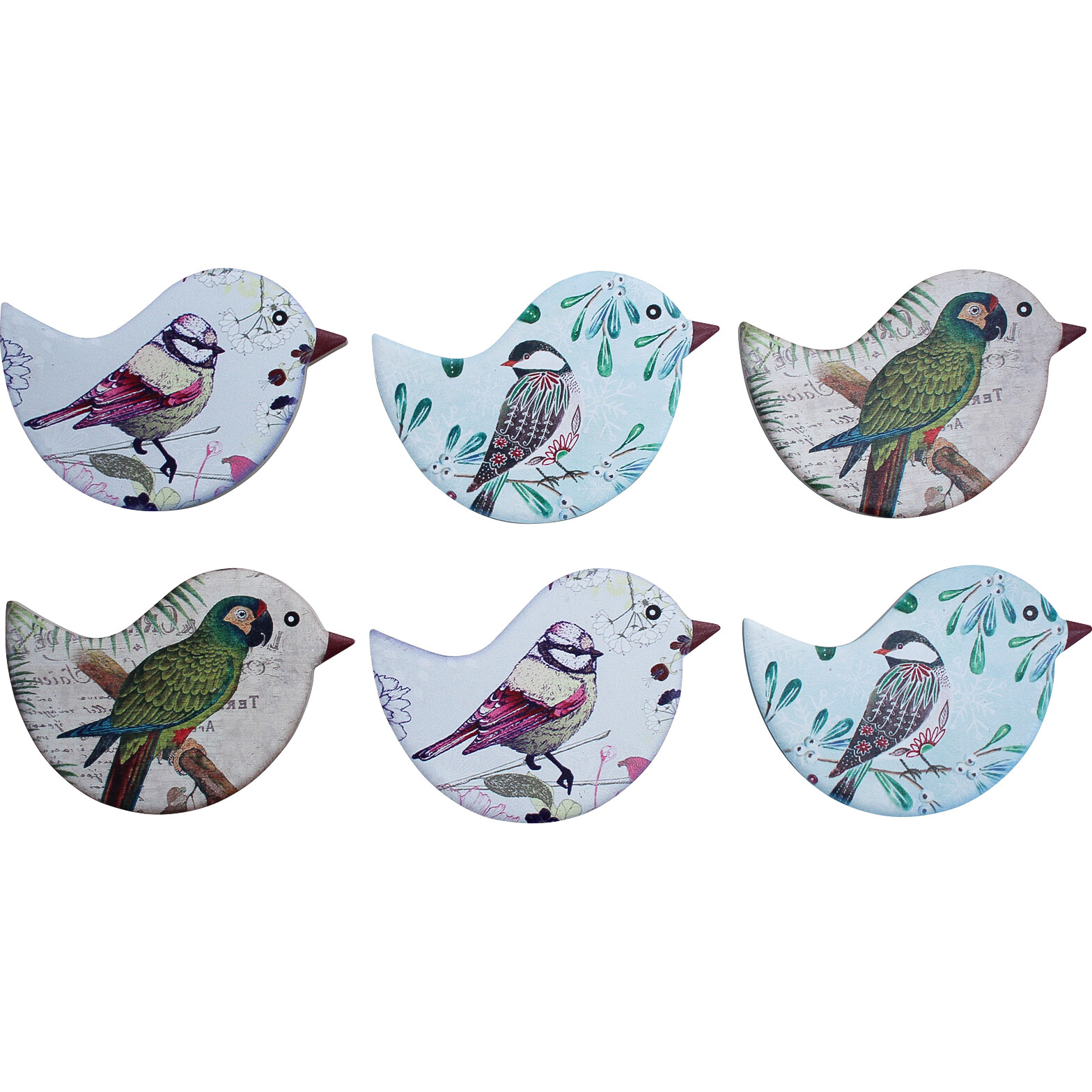 Magnets S/12 Pretty Birds