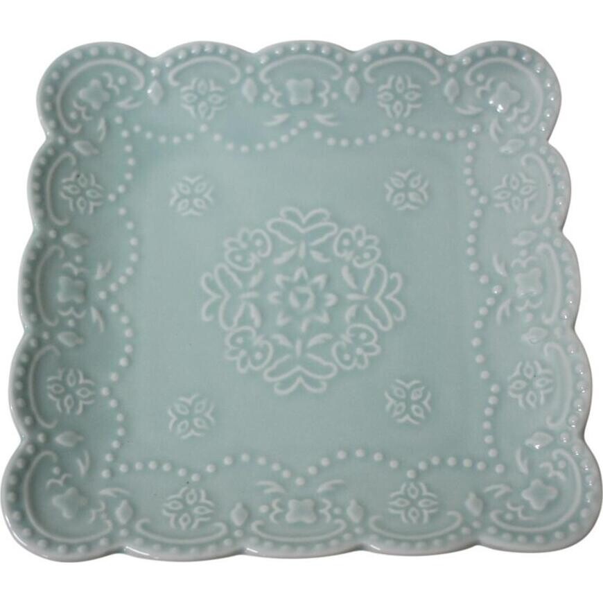 Tray Scallop Blue Square Sml