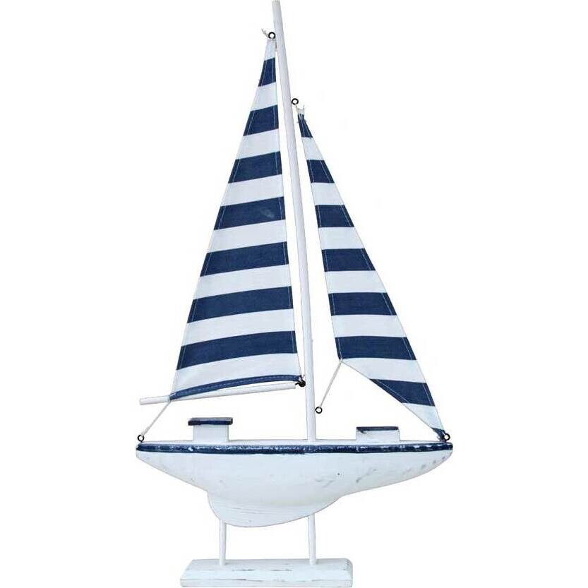 Sail Boat Navy Stripe Large