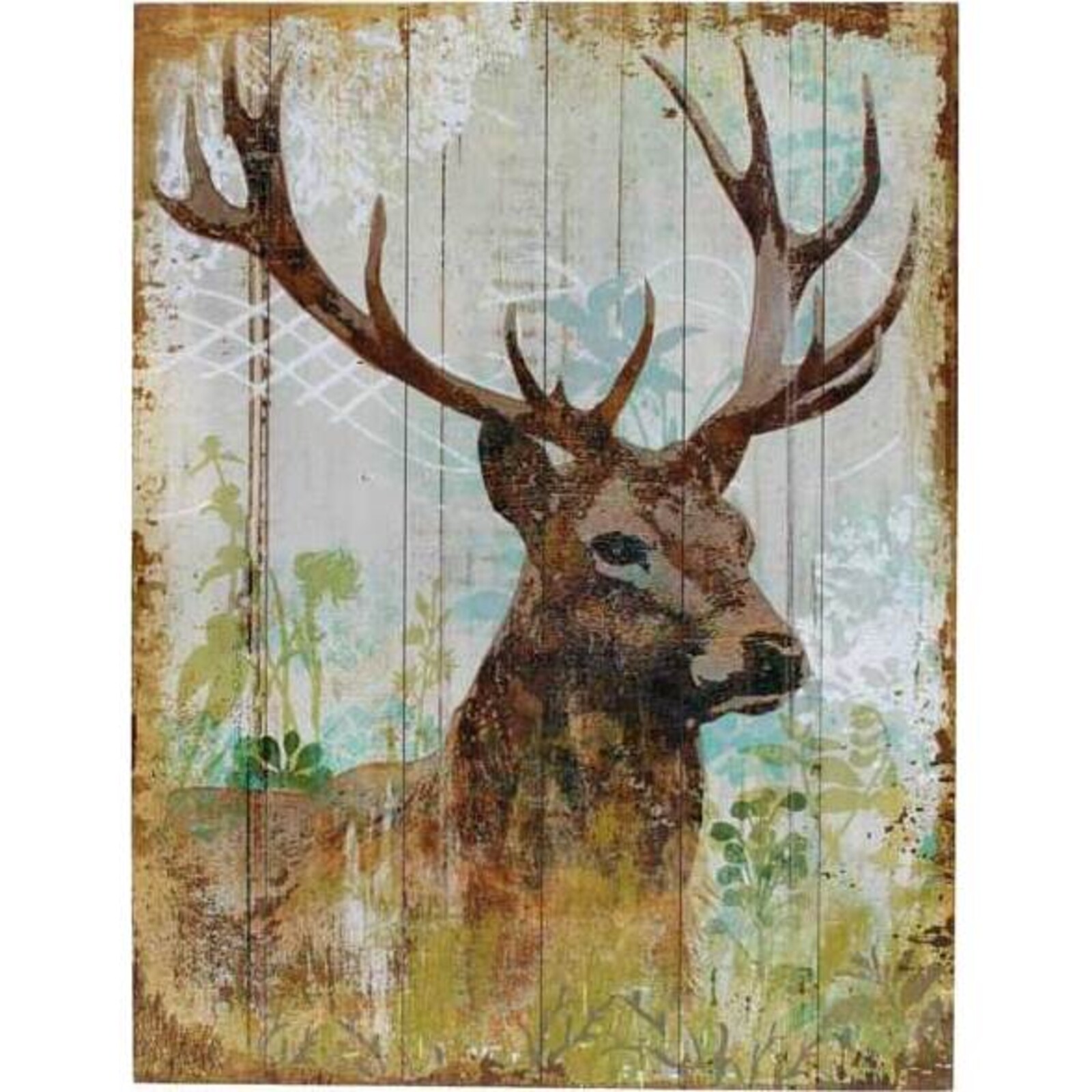 Wood Print Wild Deer