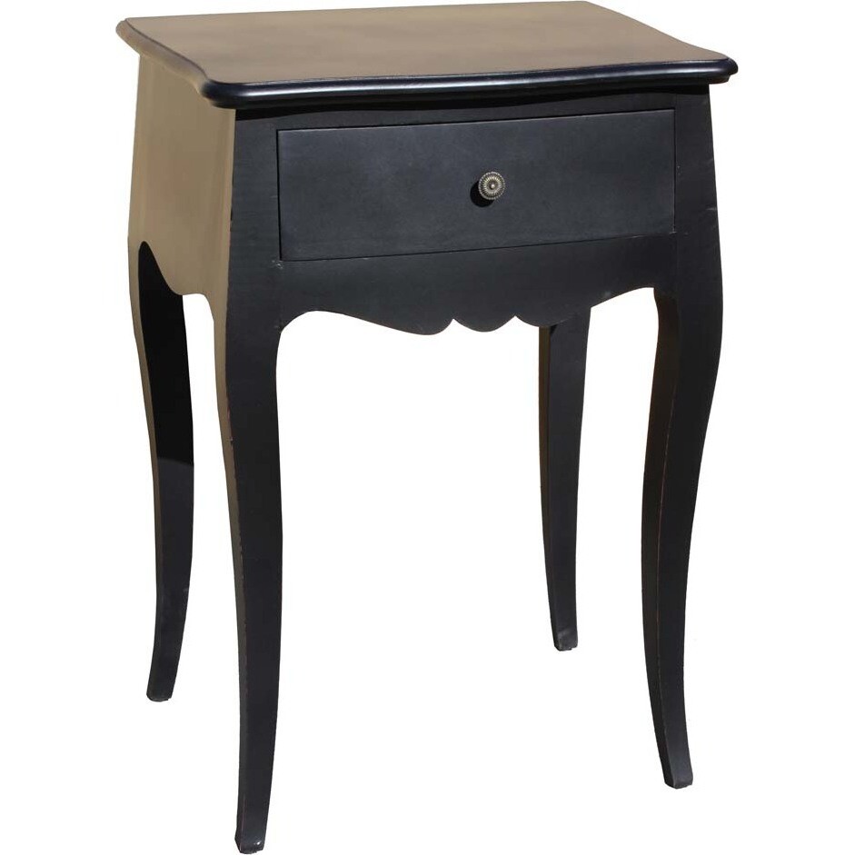 Noir 1 Drawer Bedside