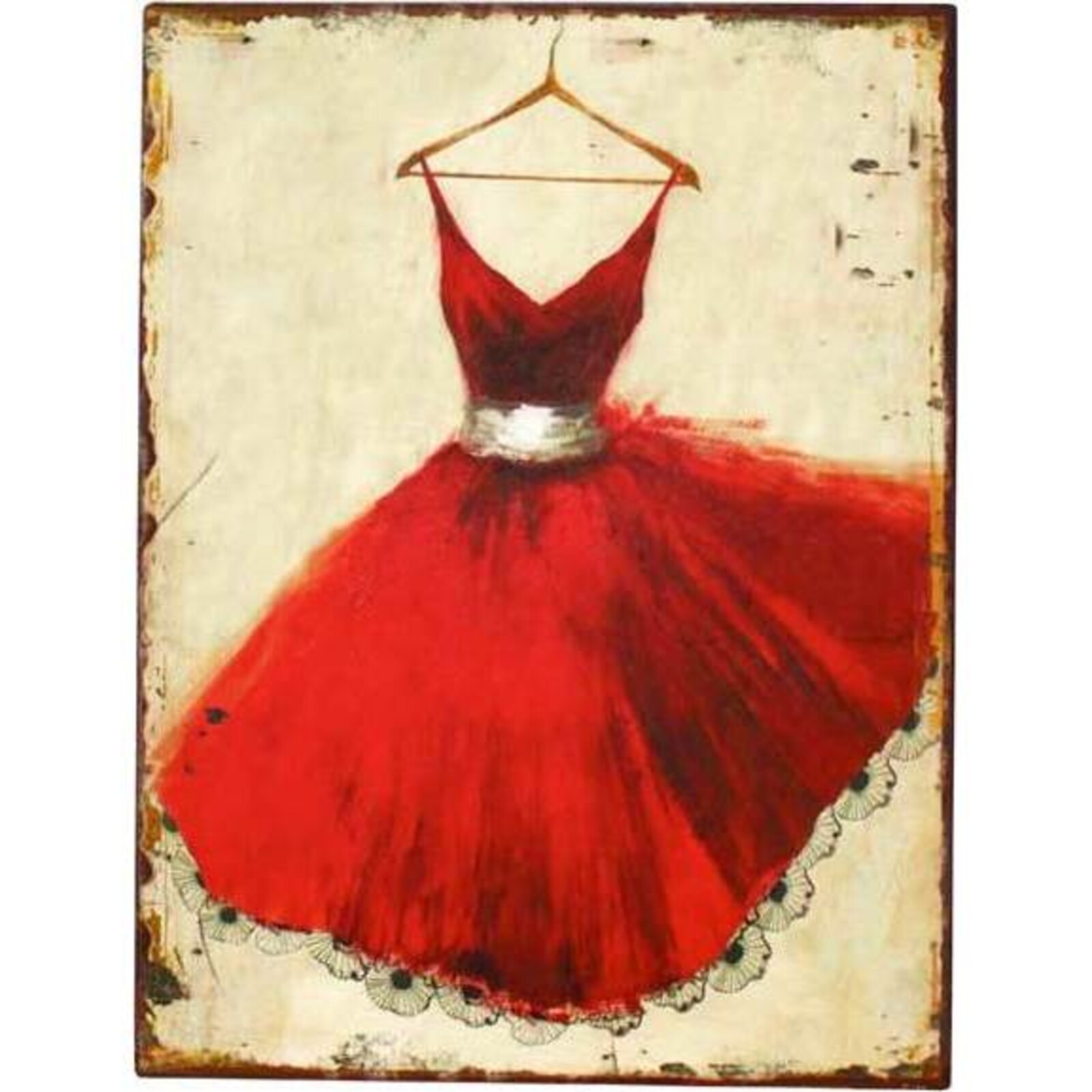 Tin Sign - Red  Evening Gown