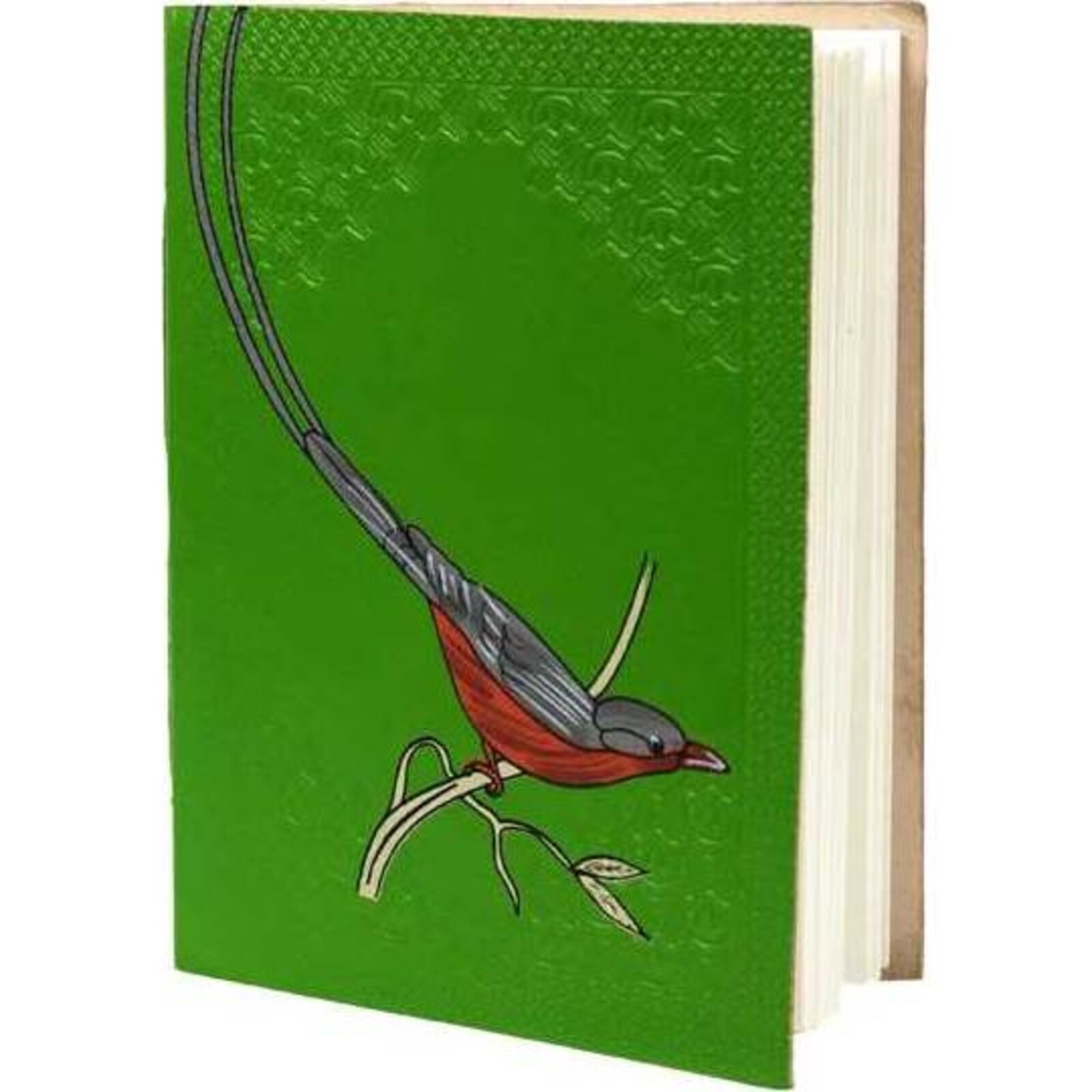Leather Notebook - Bird on Green