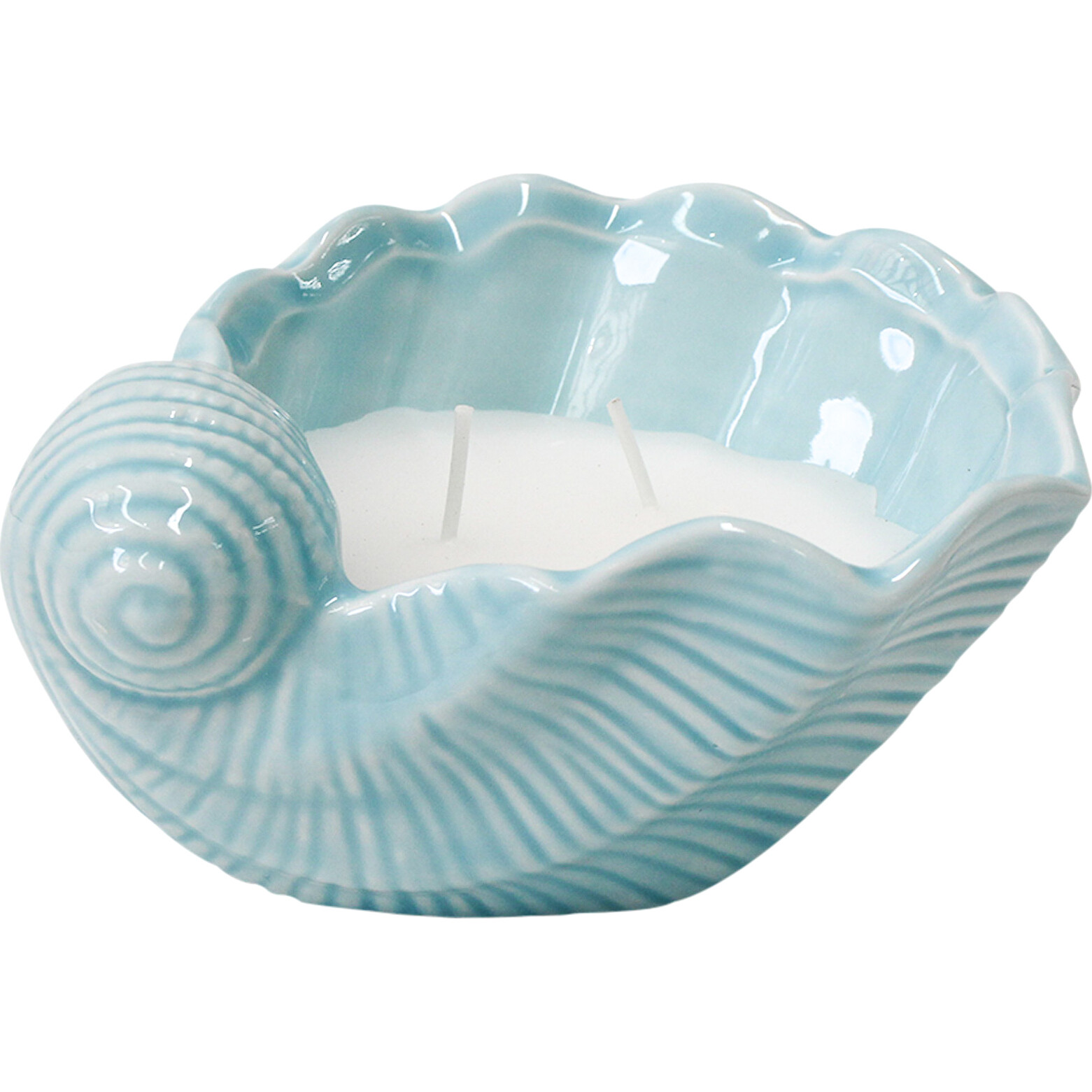 Shell Candle Sml Seafoam