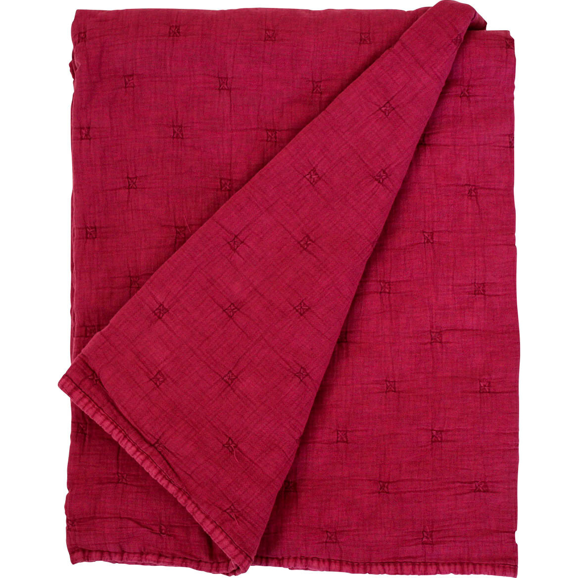 Throw Quilted Cotton Diamond Berry