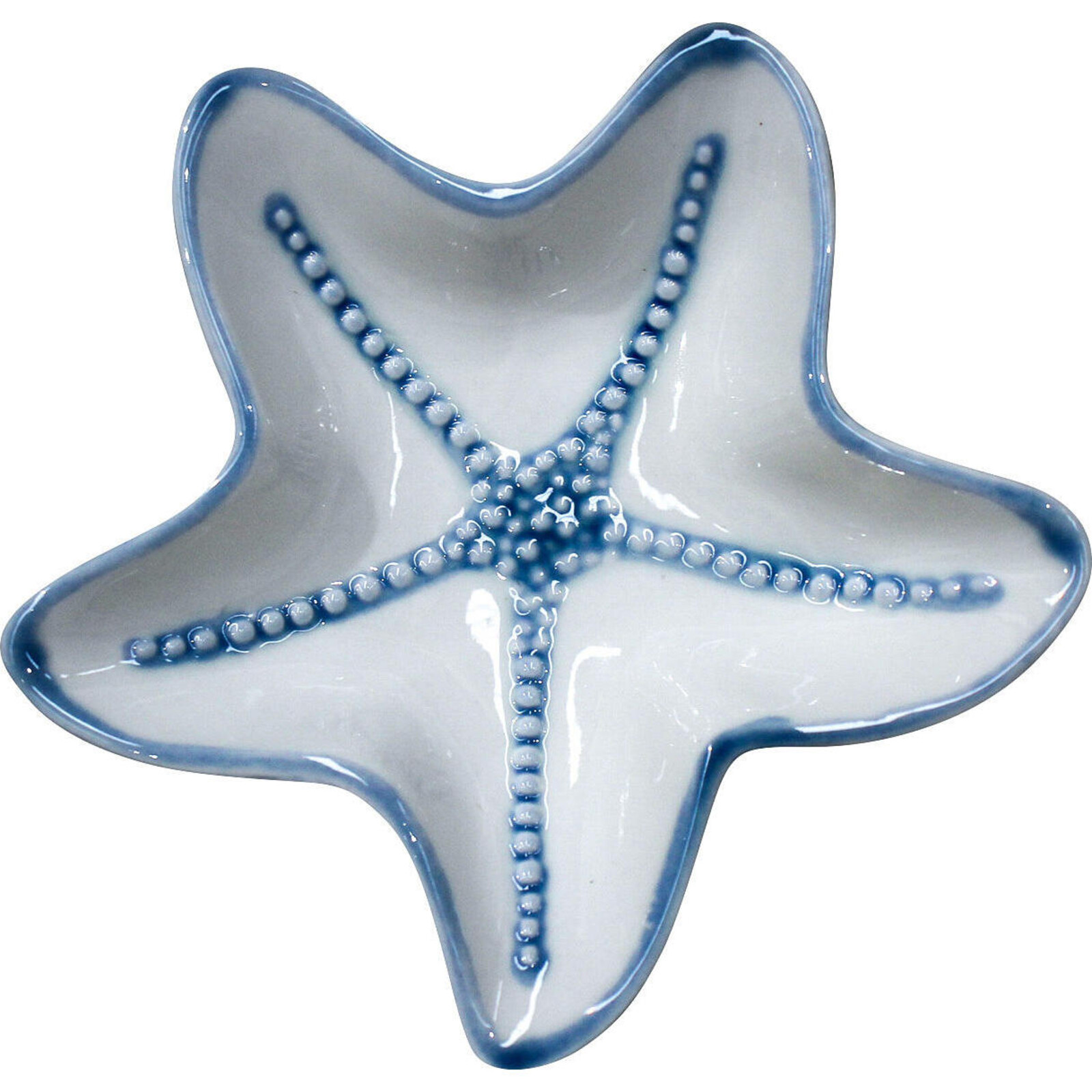 Starfish Plate Dot Blue Sml
