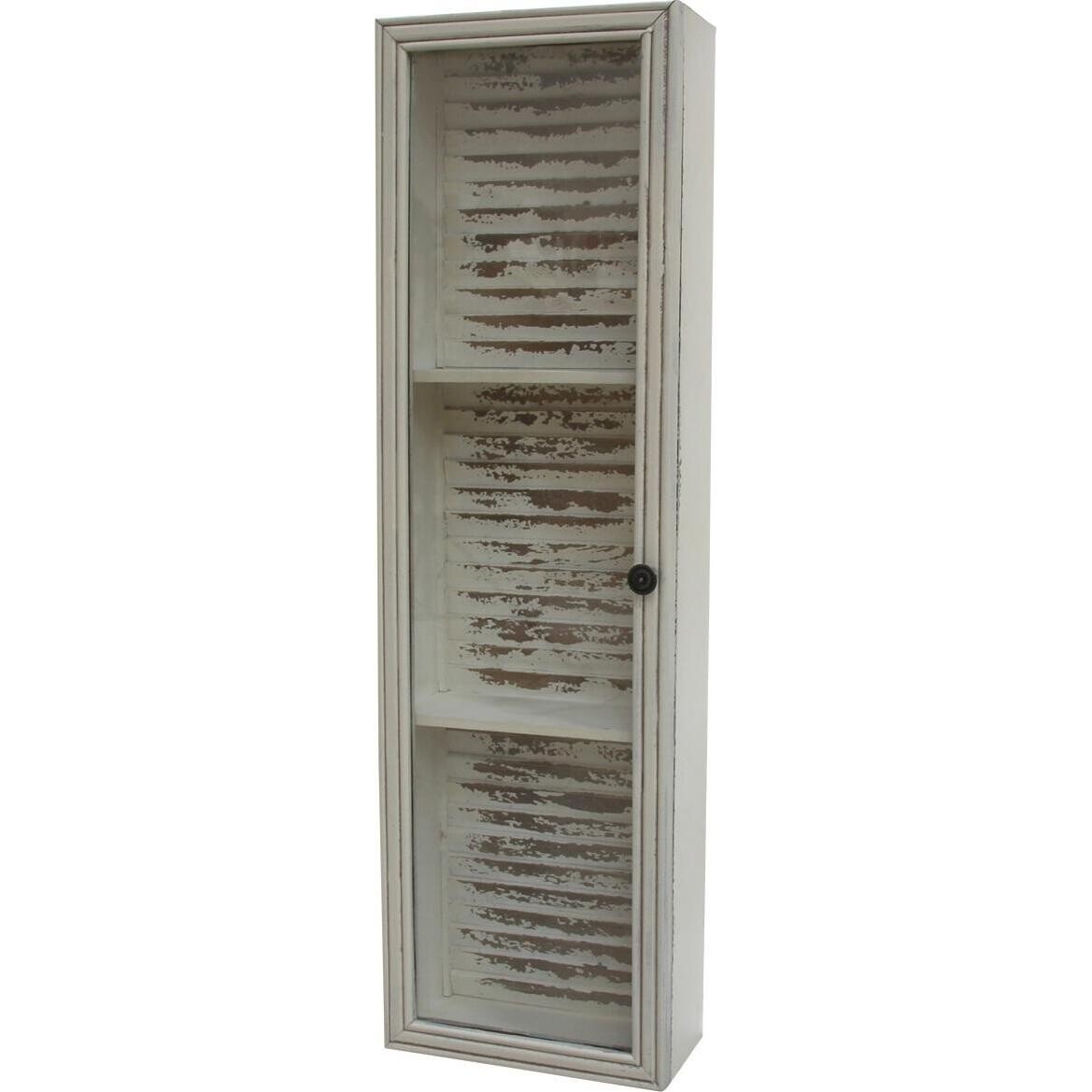 Wall Cupboard Louvre White