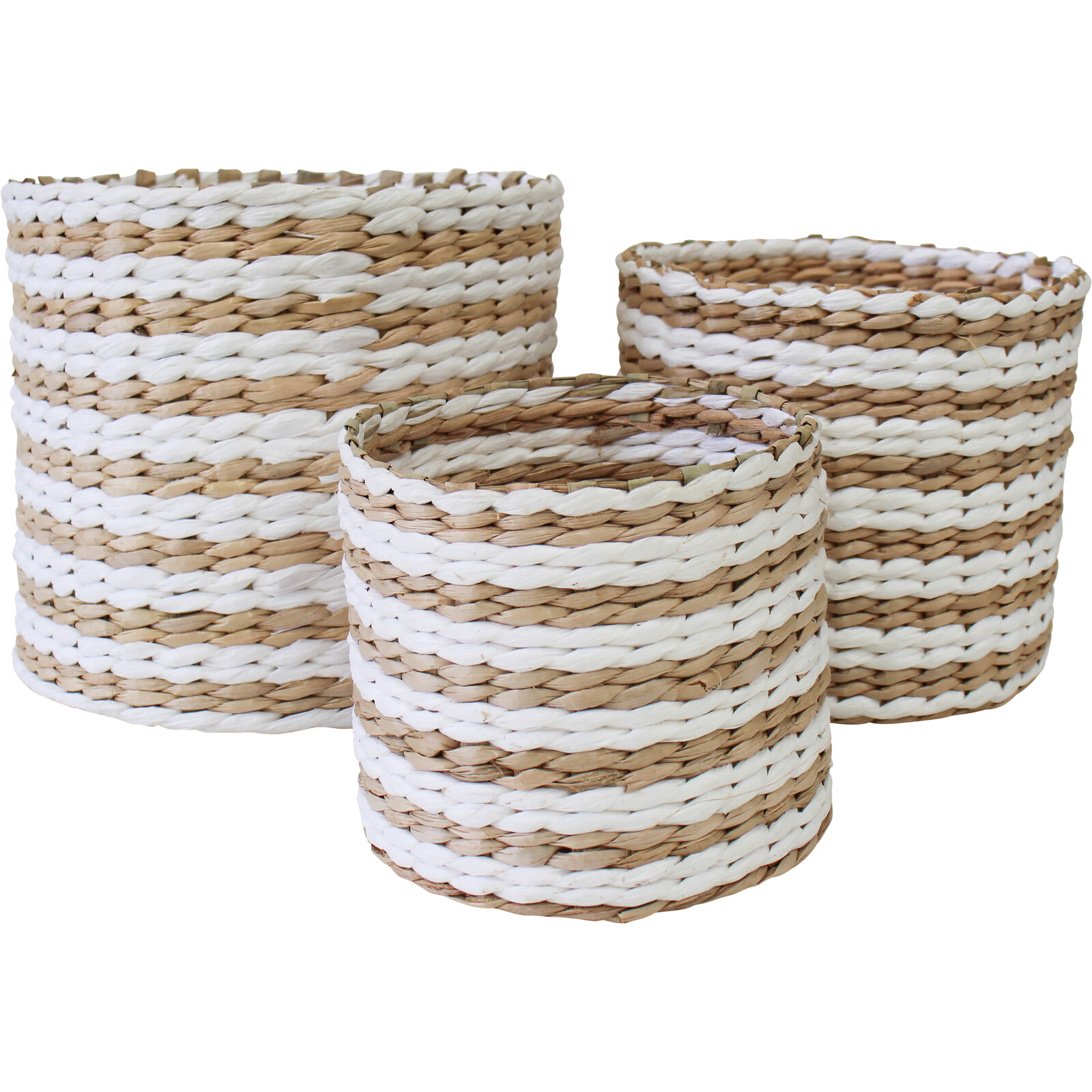 Basket/Planter White/Nat S/3