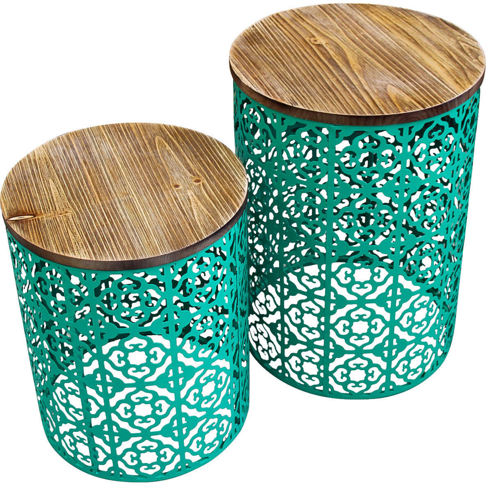 Drum Tables Emerald Moroc S/2