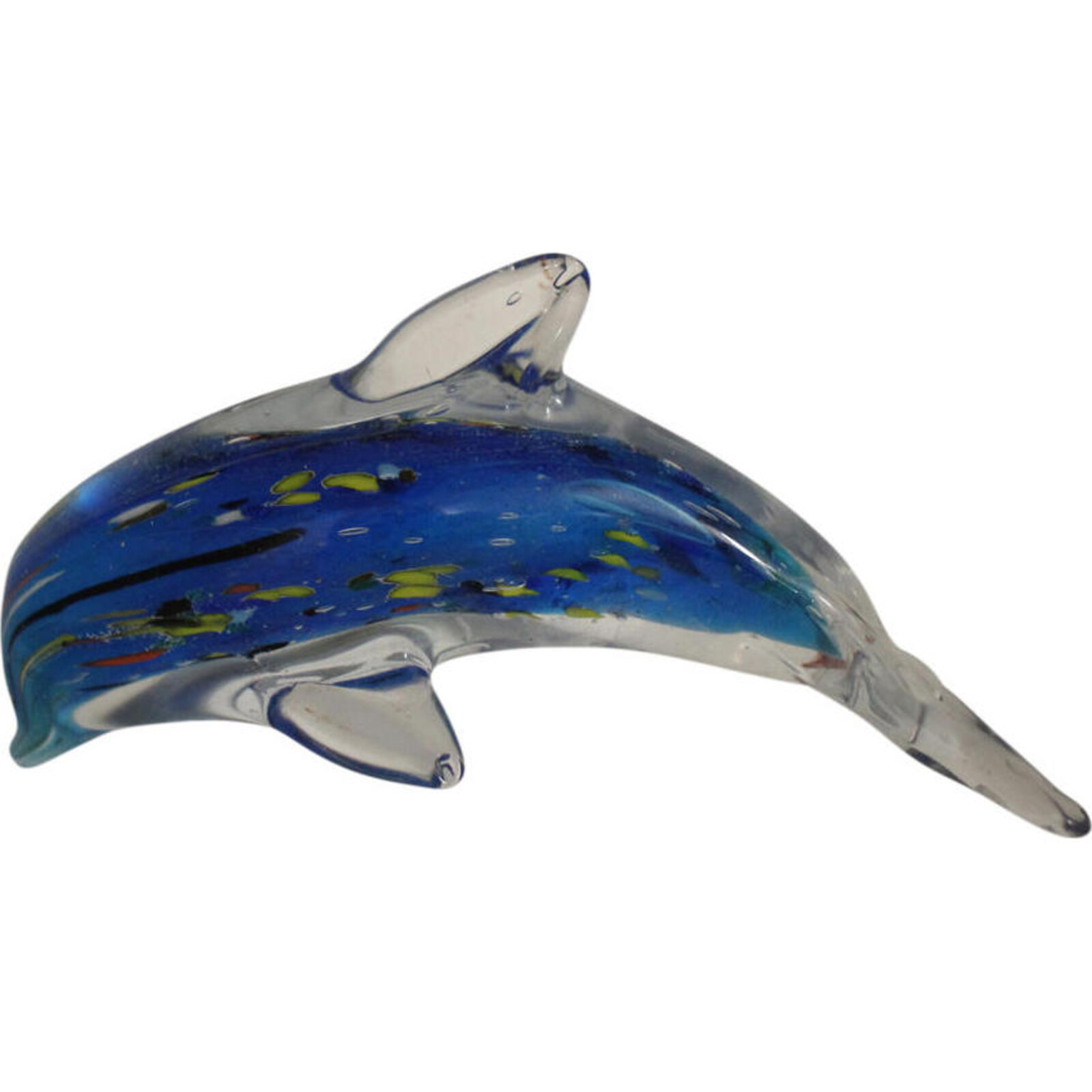 Glass Dolphin Silver/Blue